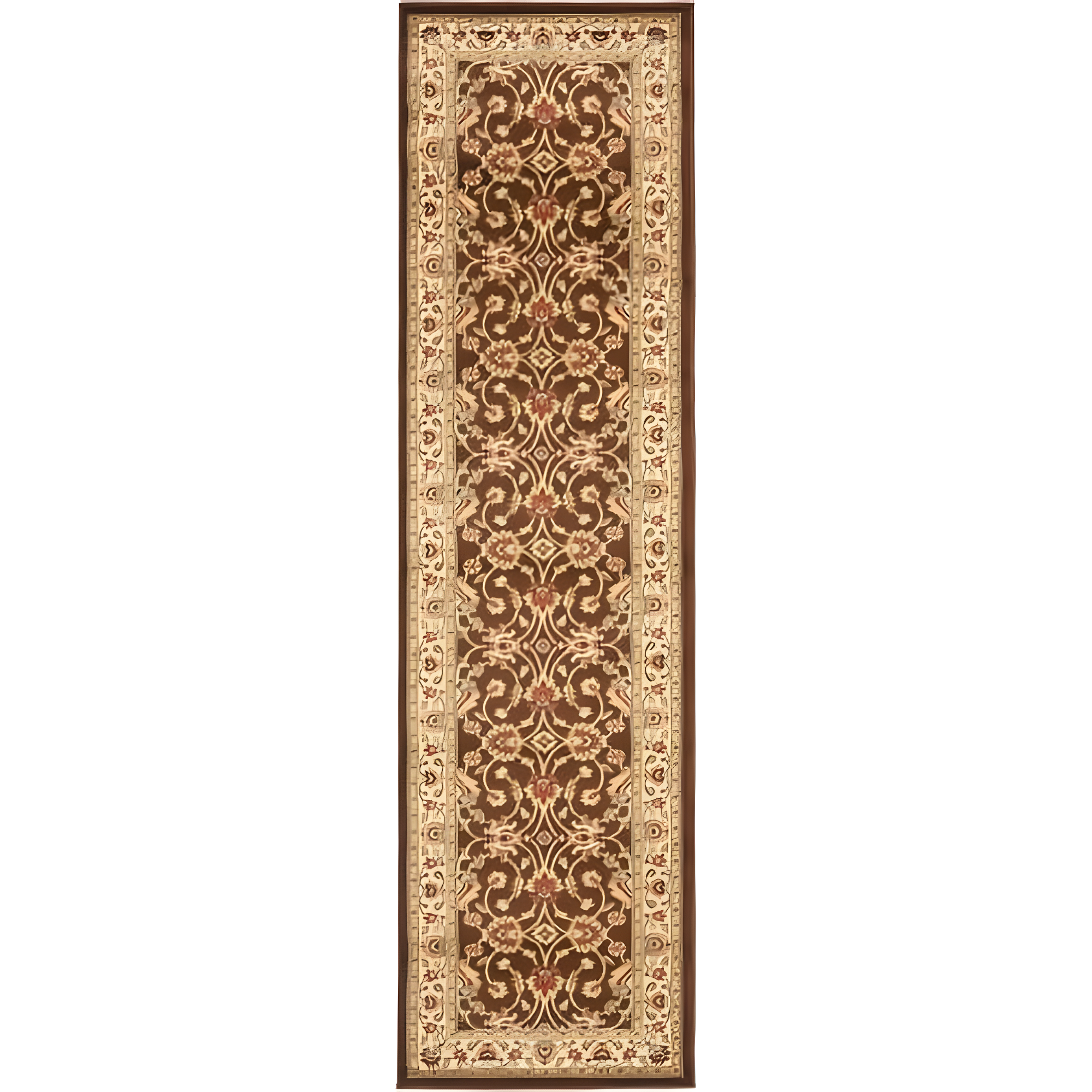Lyndhurst LNH553 Power Loomed Runner Rug - Brown/Ivory - 2'3"x12' - Safavieh.