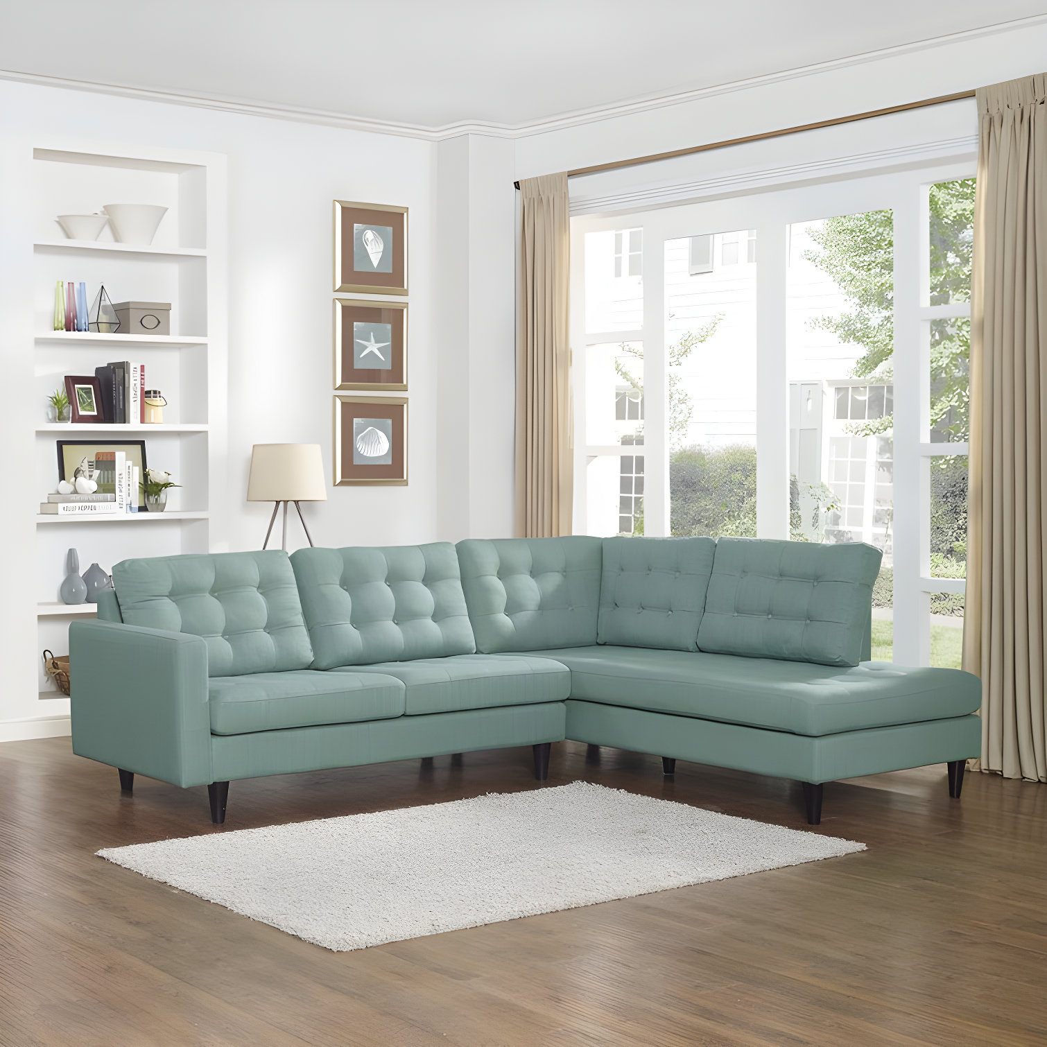 Modway Empress 2 Piece Upholstered Fabric Sectional