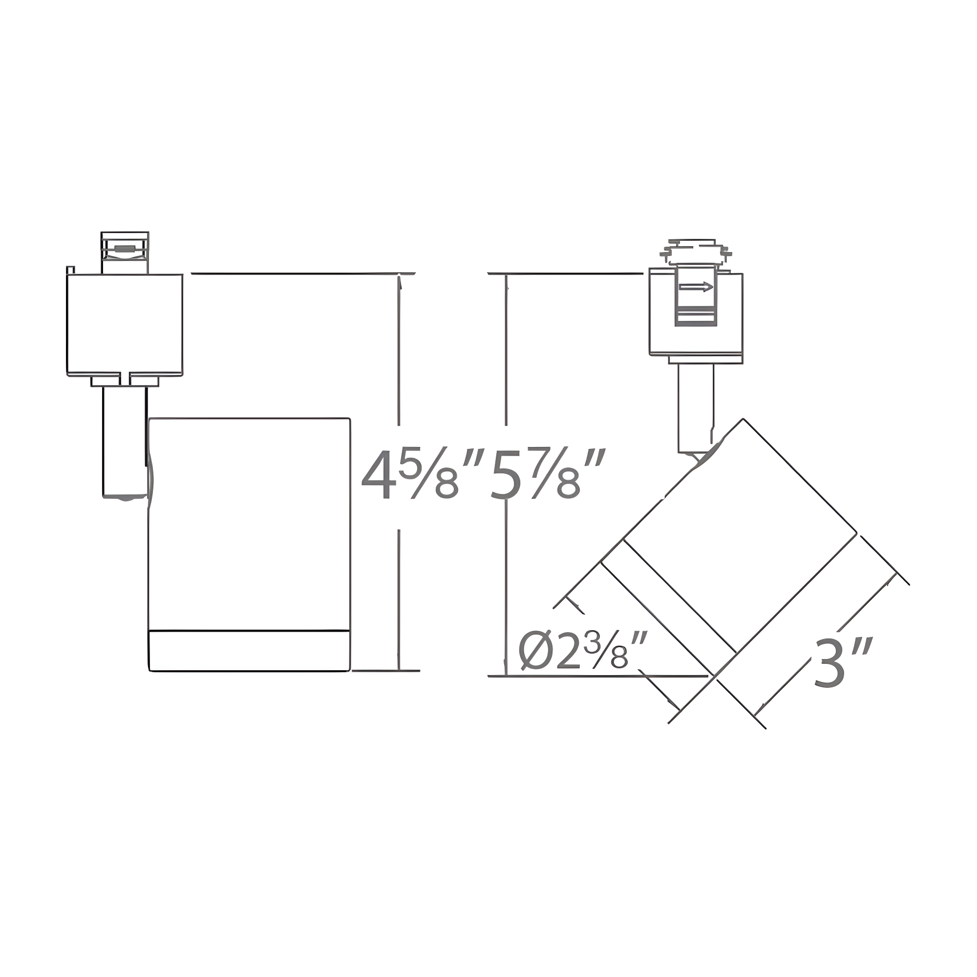 Charge LED Adjustable Track Head