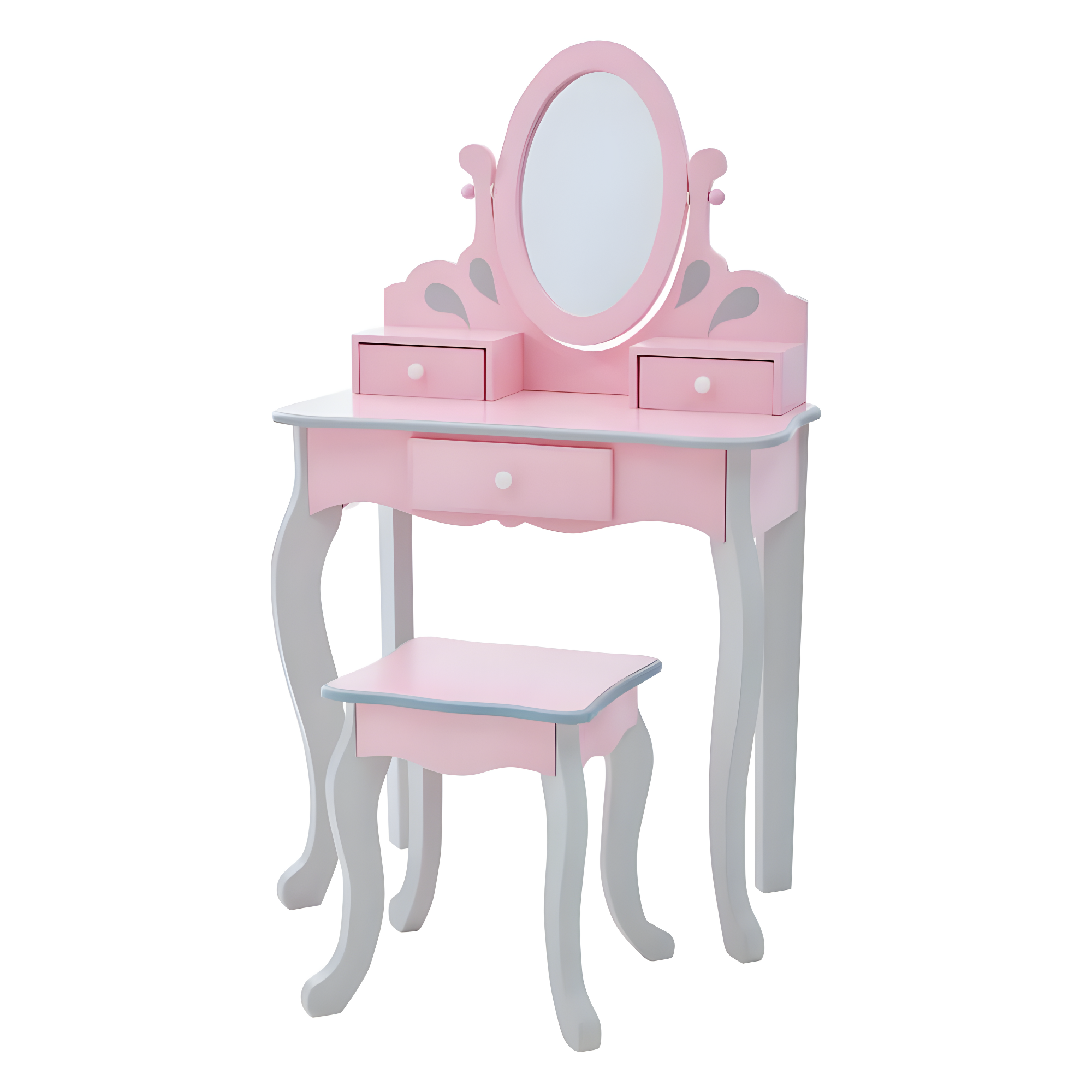 Teamson Kids Wooden Princess Rapunzel 2-pc. Vanity Set, Gray/Pink