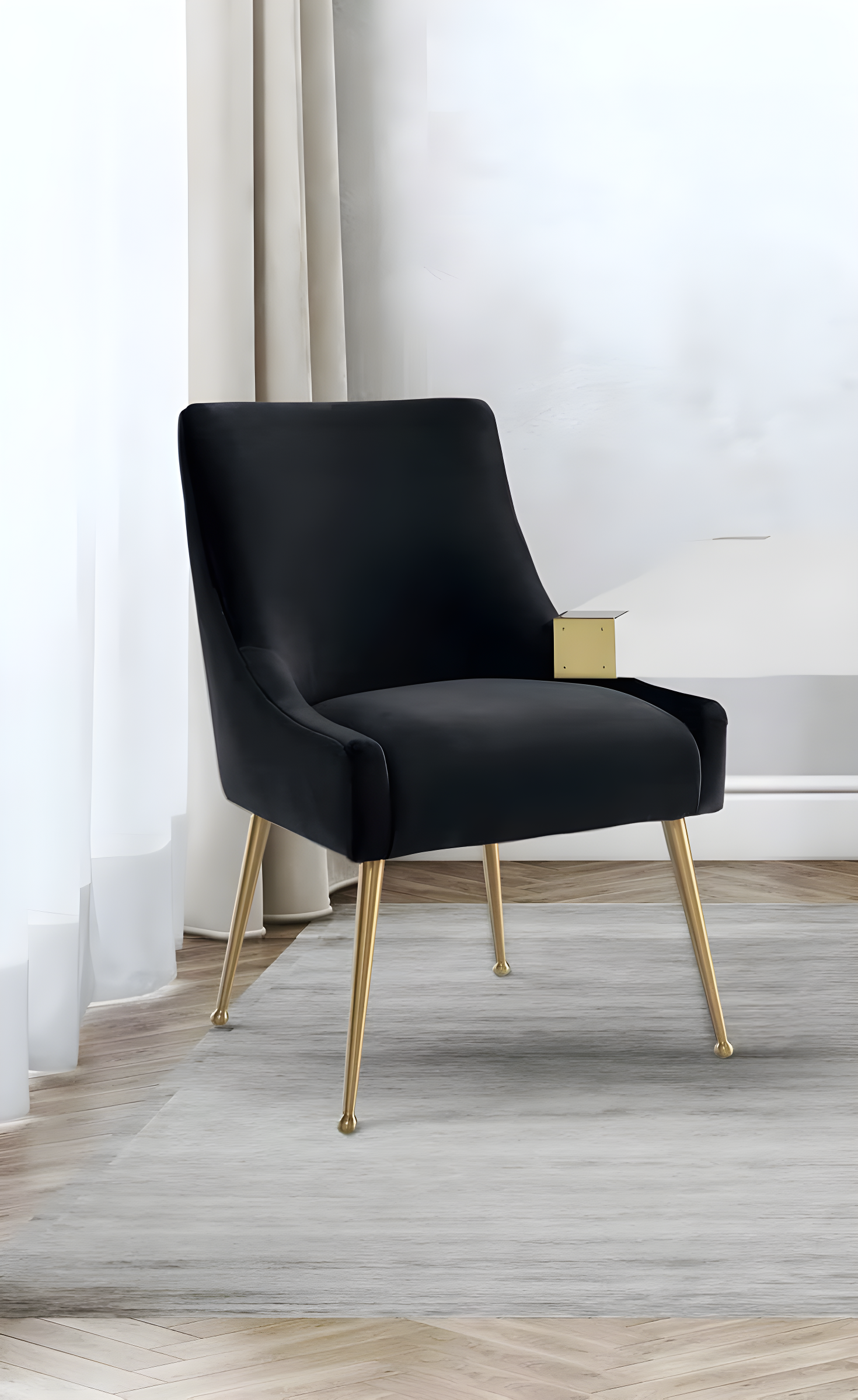 Beatrix 19'' H Velvet Upholstered Metal Parsons Chair