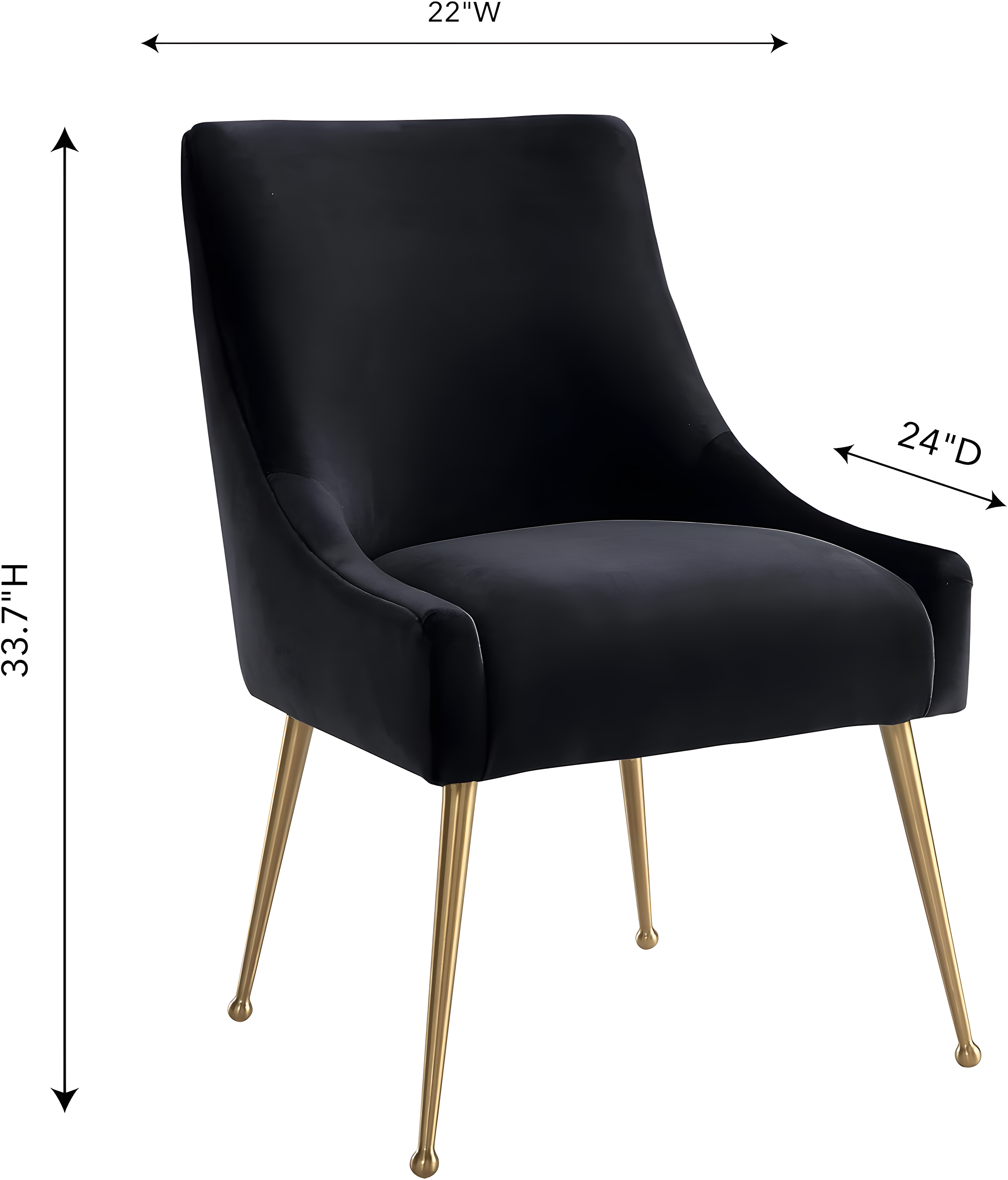 Beatrix 19'' H Velvet Upholstered Metal Parsons Chair