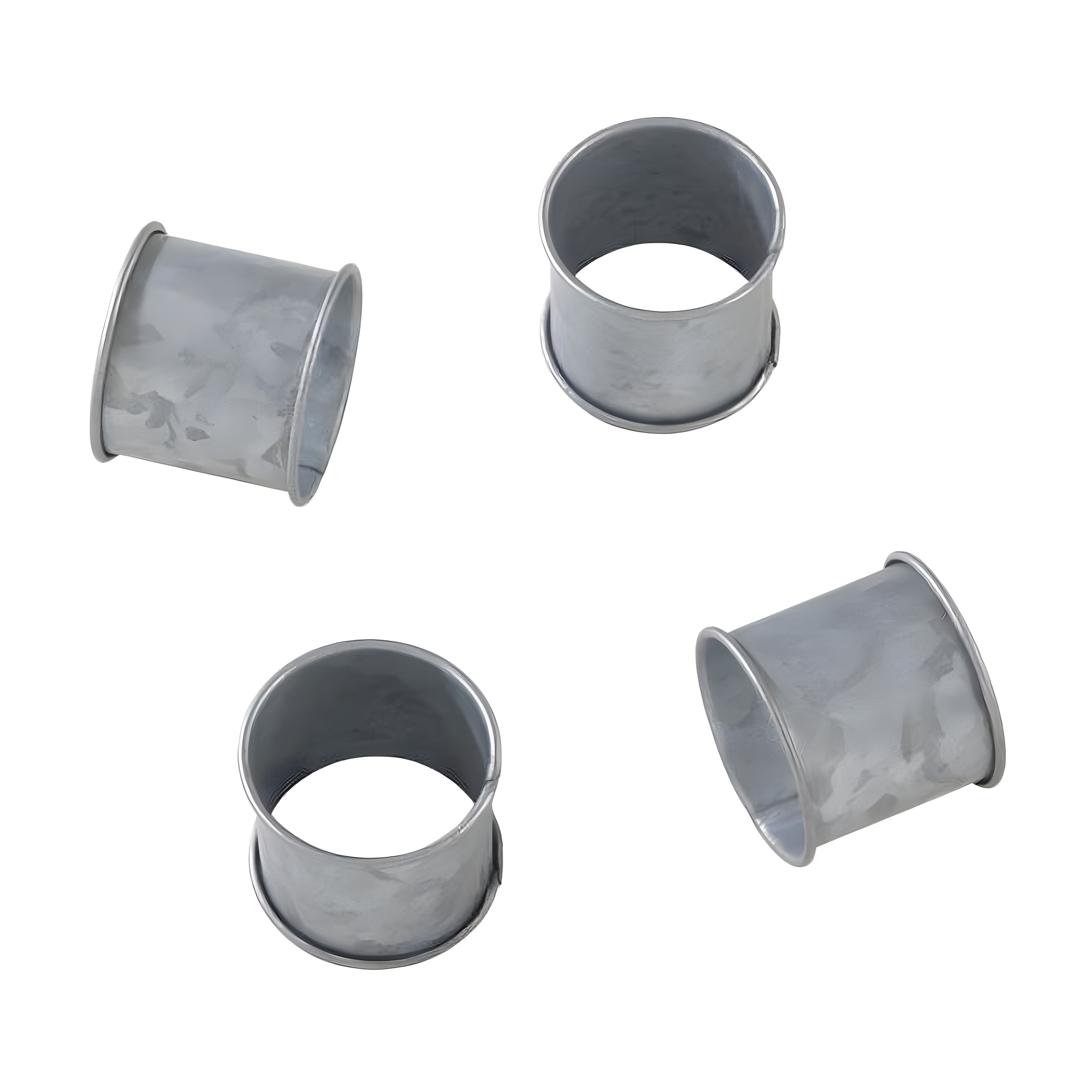 Saro Lifestyle Silver Galvanized Design Industrial Style Metal Napkin Ring Set of 4
