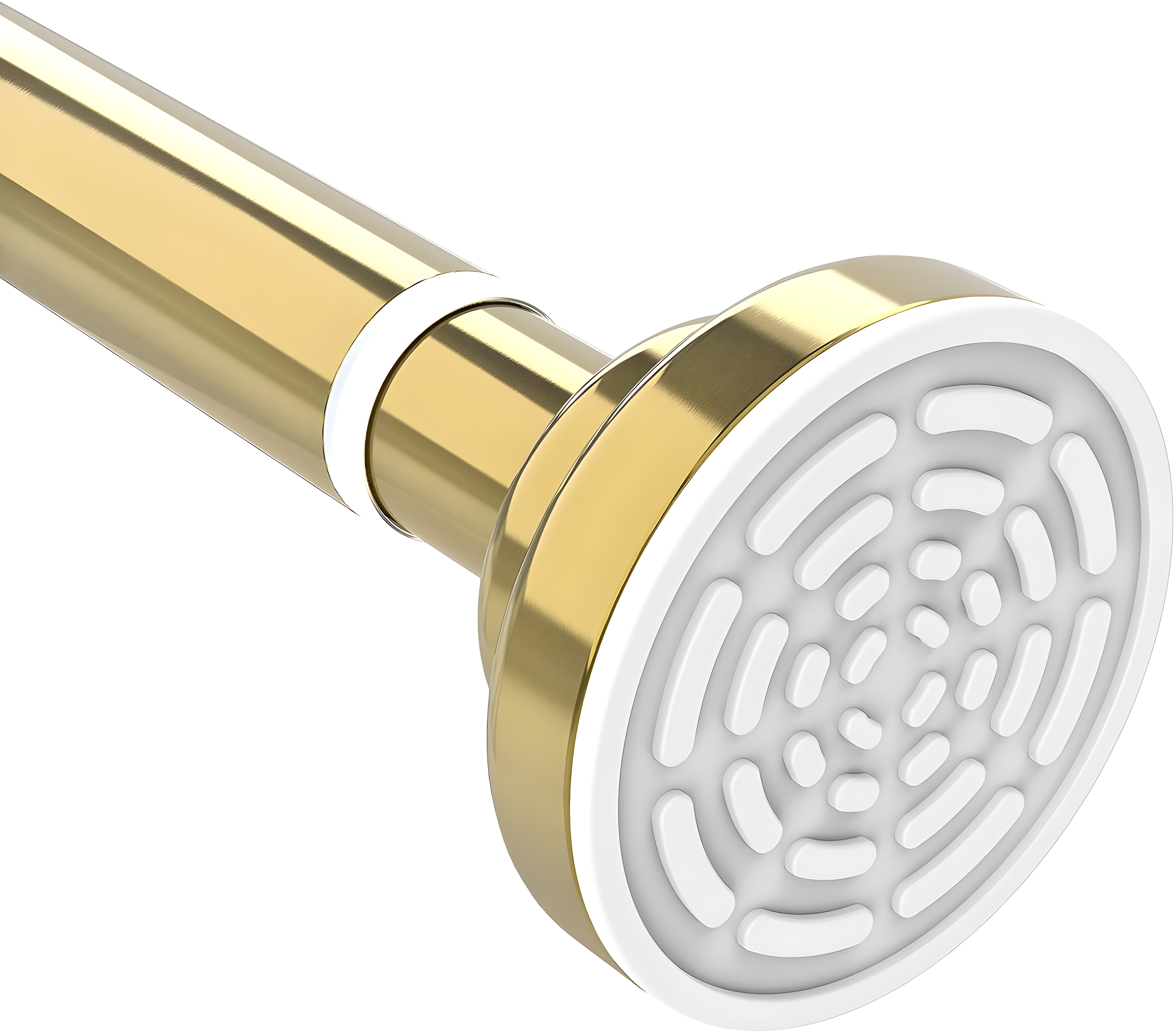 TEECK Shower Curtain Rod, 40-73 inch Adjustable Tension Spring, Shower Curtain Rod Tension, Premium Stainless Steel, Anti-Slip, No Drilling, No Rust, for Bathroom, Gold