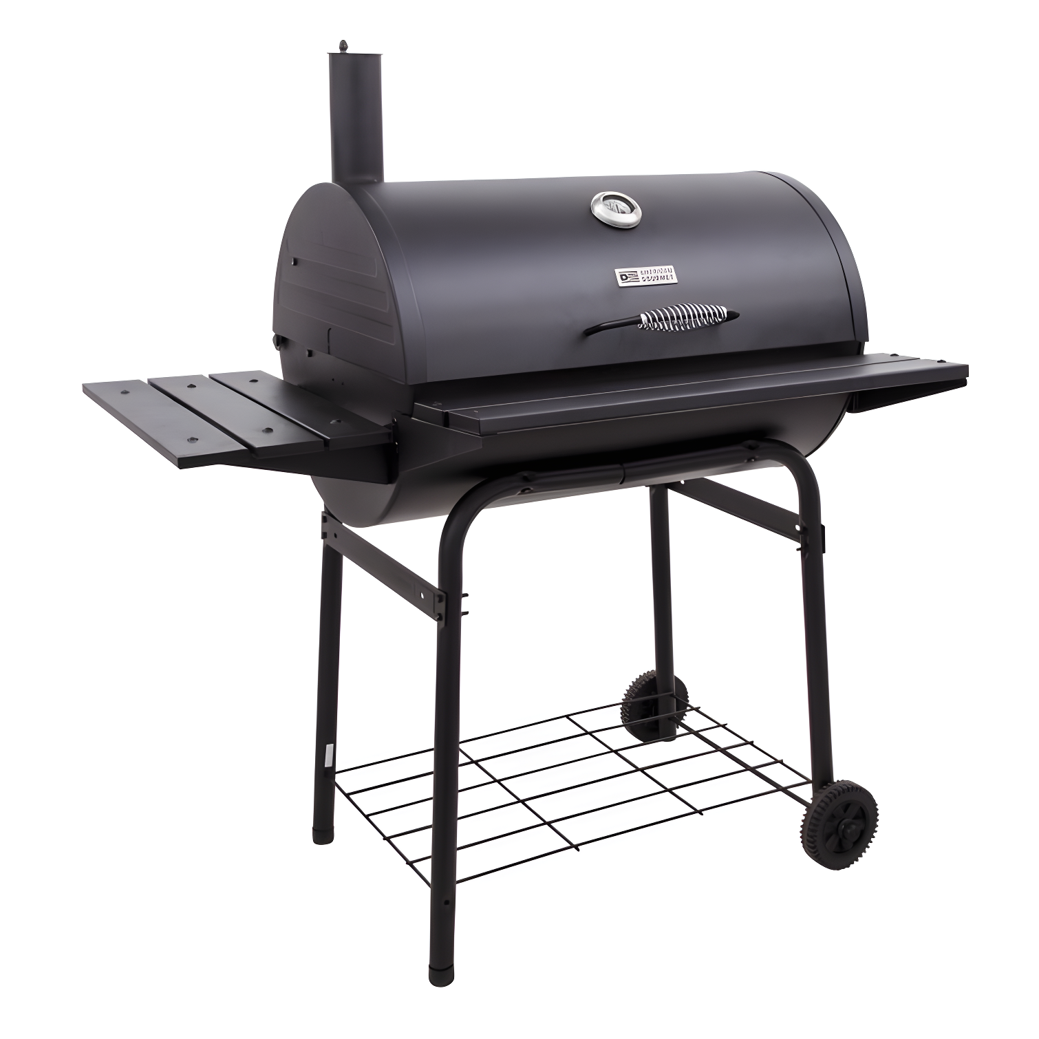 Charbroil American Gourmet 840 Barrel Charcoal Grill with Side Shelves
