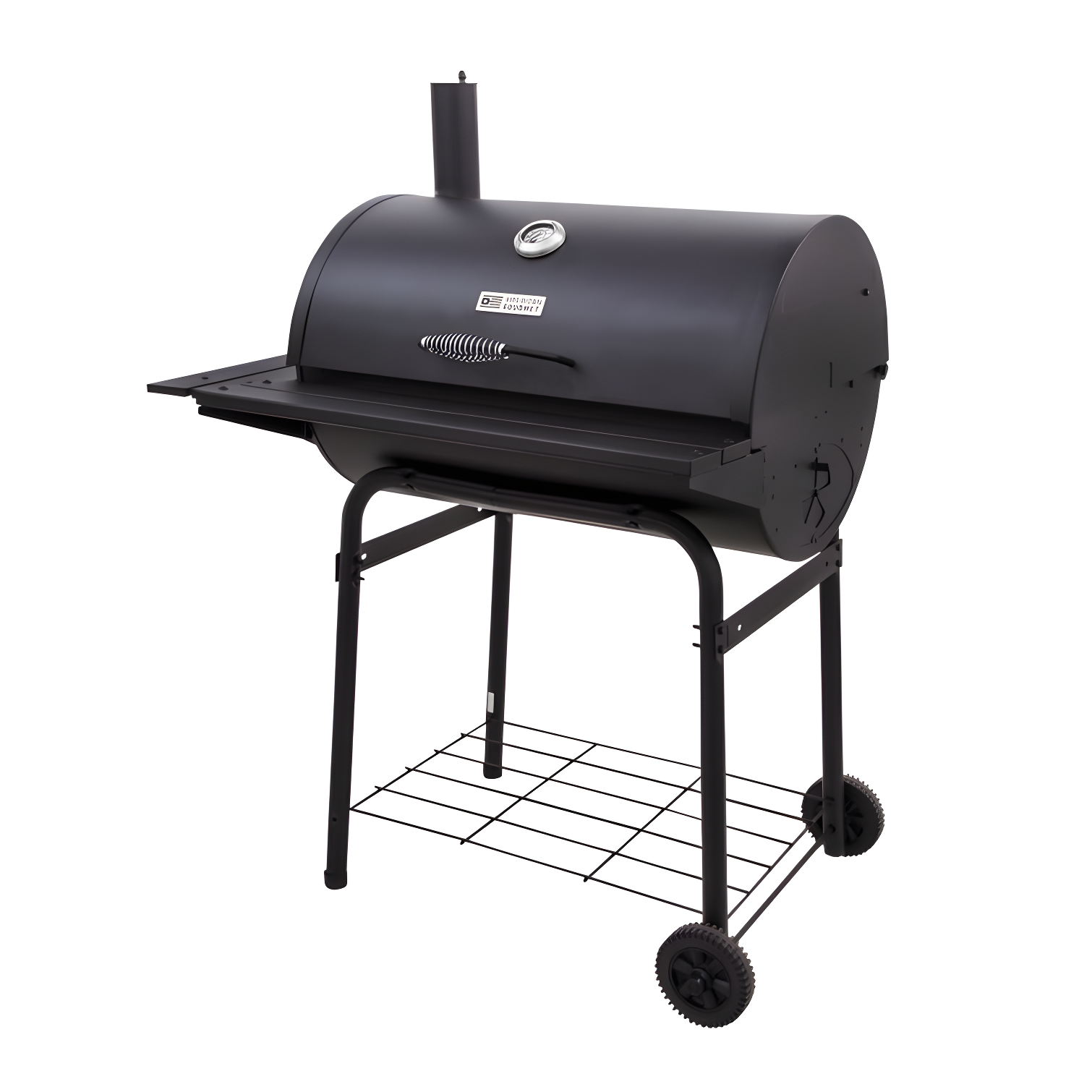 Charbroil American Gourmet 840 Barrel Charcoal Grill with Side Shelves