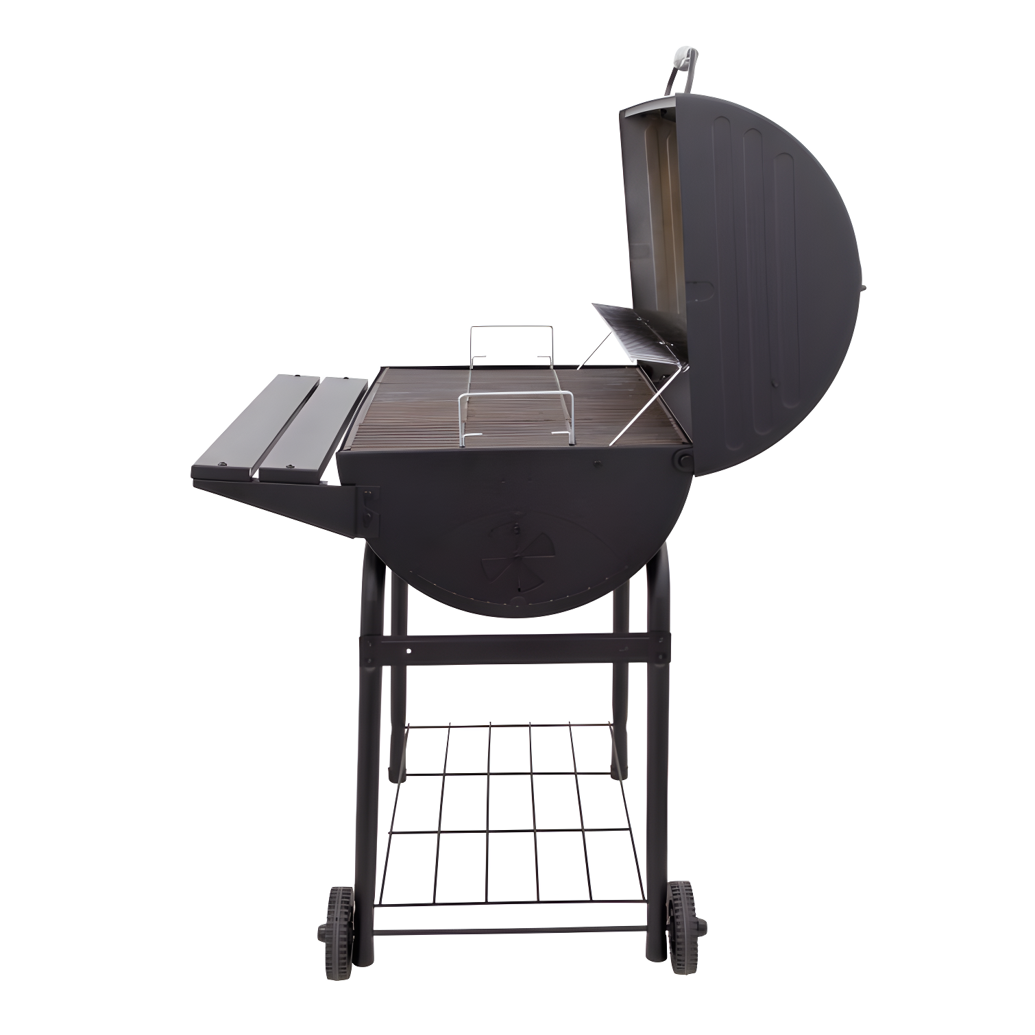 Charbroil American Gourmet 840 Barrel Charcoal Grill with Side Shelves