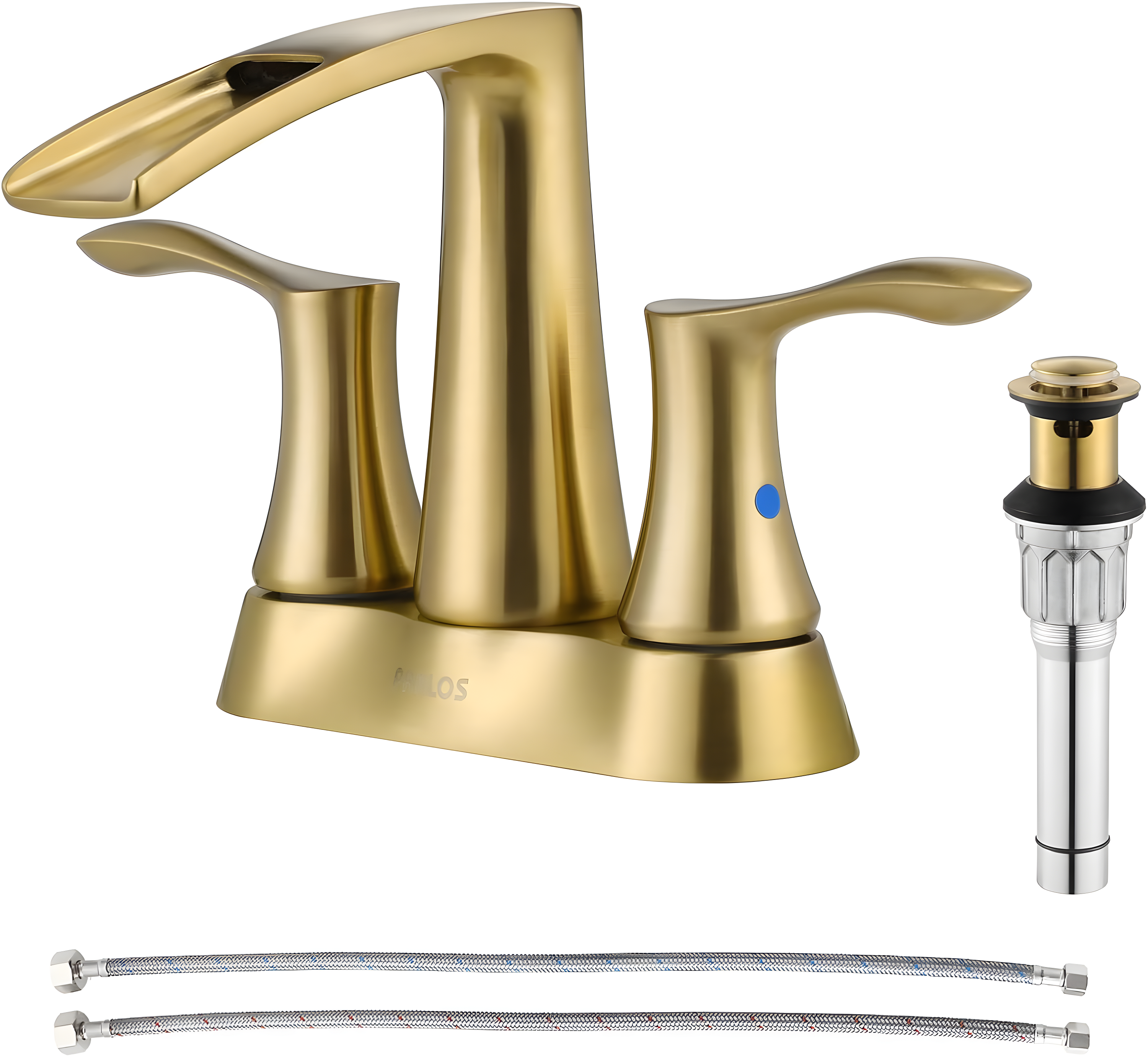Doris Waterfall Centerset 2-handle Bathroom Faucet with Drain Assembly