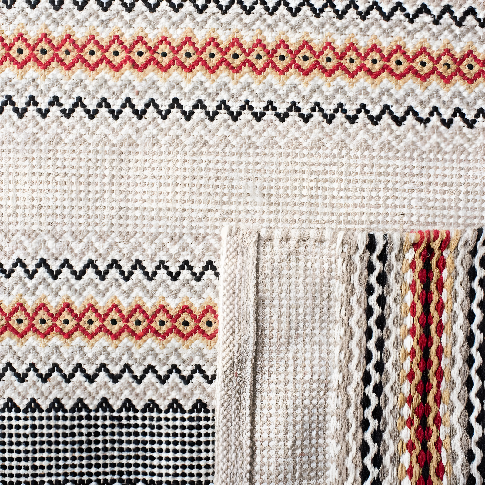 Montauk MTK536 Hand Woven Runner Rug - Red/Beige - 2'3"x8' - Safavieh.