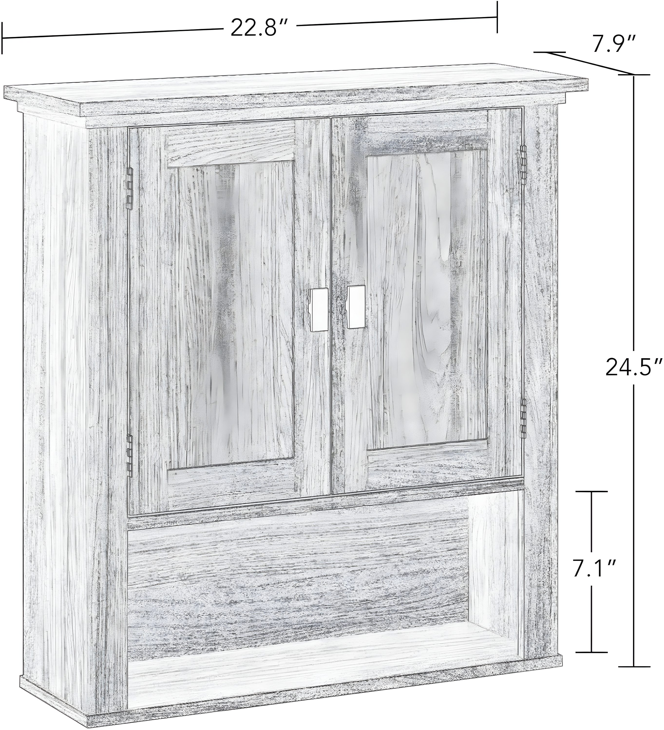 RiverRidge Hayward Two-Door Bathroom and Laundry Wall Mount Storage Medicine Cabinet with Fixed and Adjustable Shelf - Light Woodgrain: Composite Wood