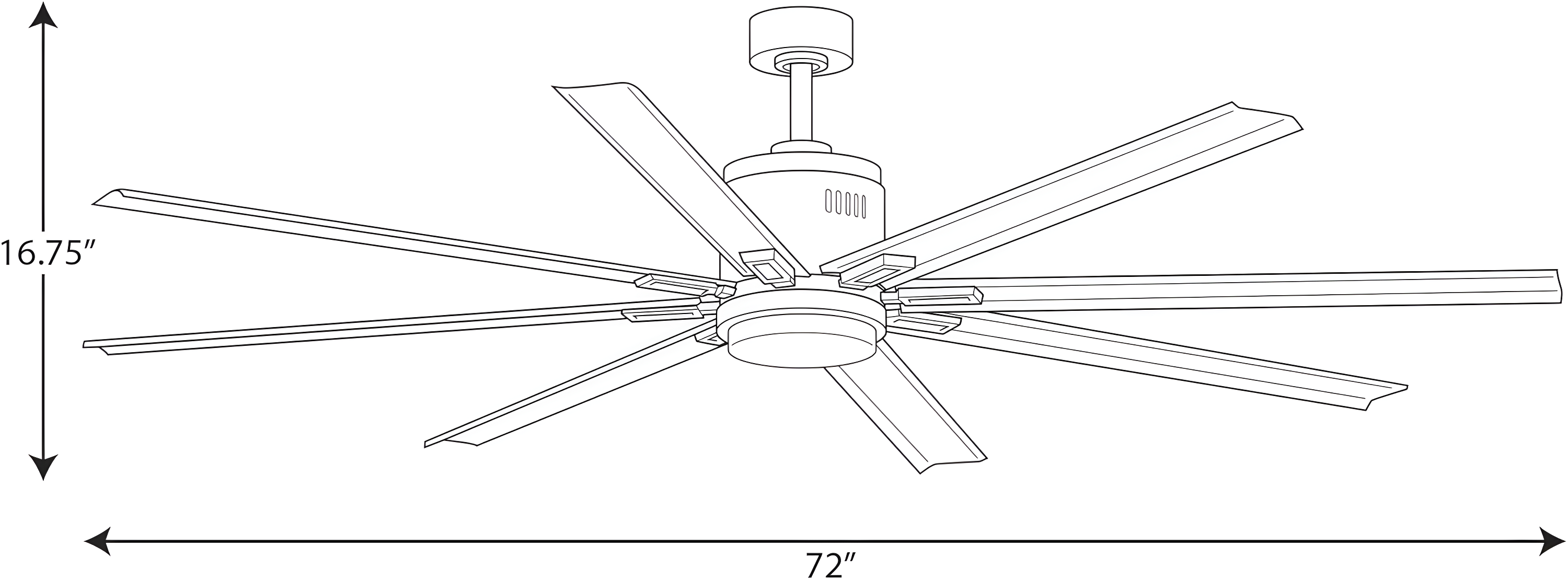 Vast 72'' Ceiling Fan with LED Lights