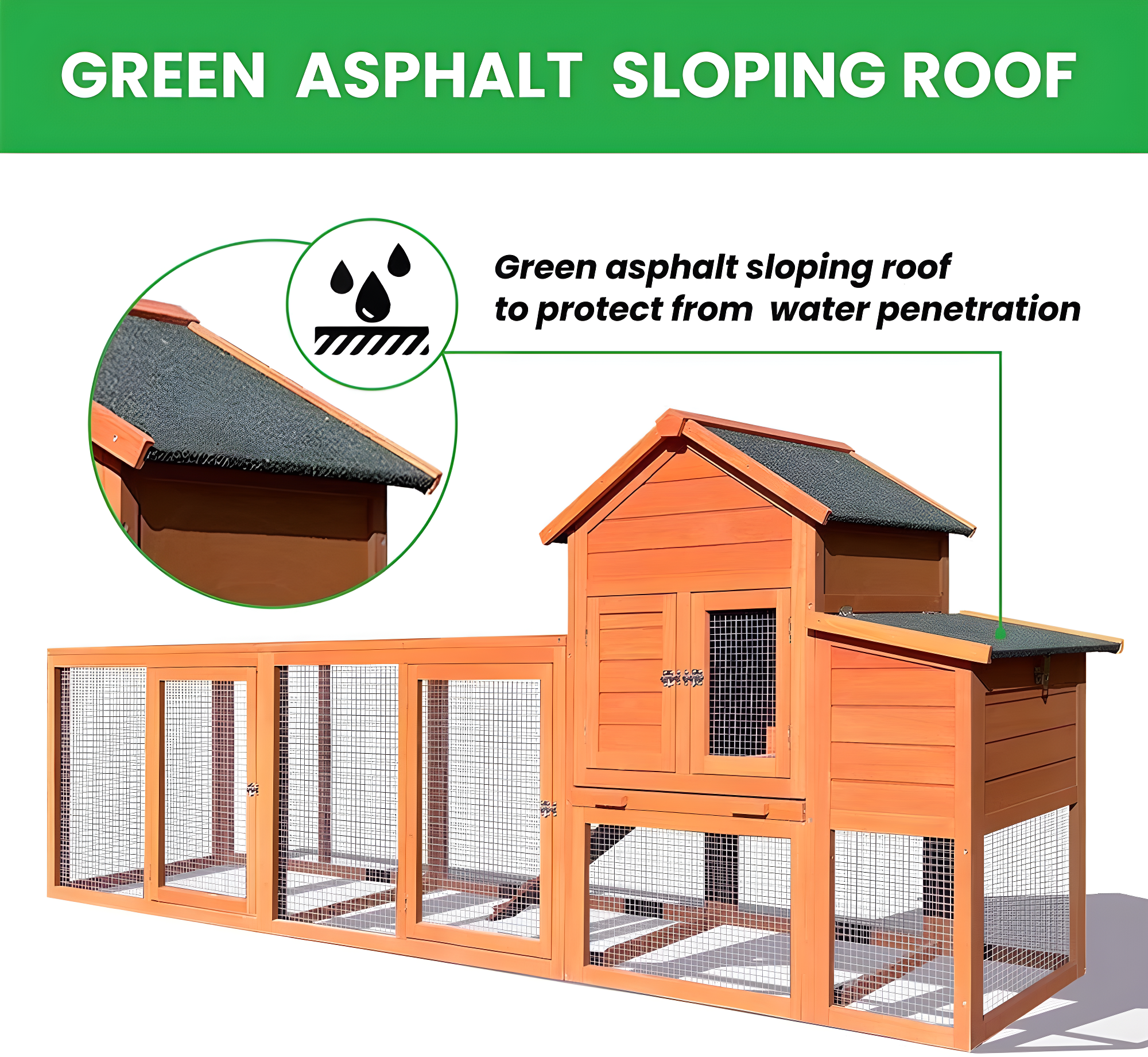 Outdoor Large Chicken Coop,Hen Run House Chicken Coops for 4-6 Chickens with Ventilation Door,Removable Tray and Ramp Garden