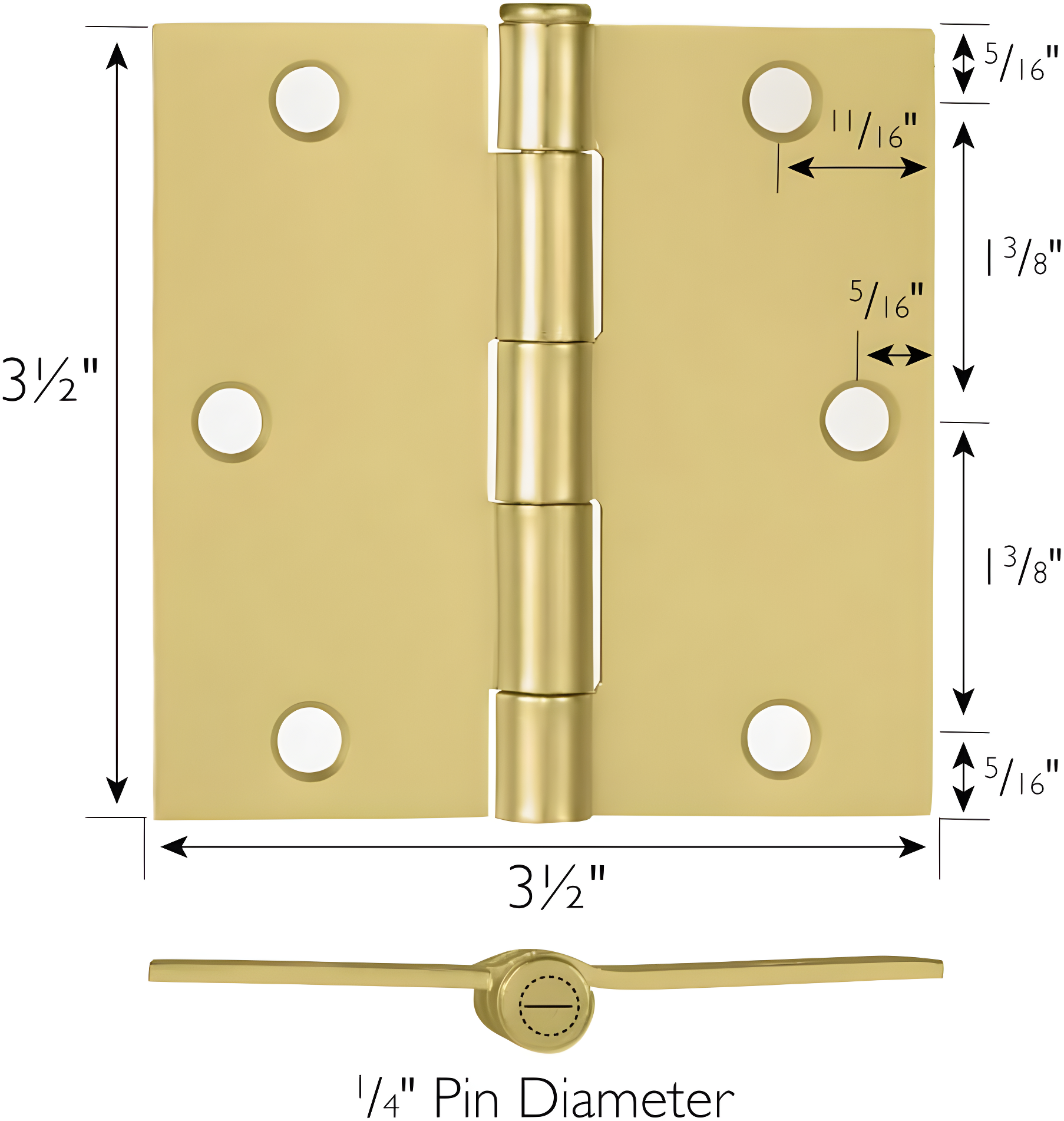Design House 3-1/2 in. Butt Bearing 10 Door Hinges (Set of 10)
