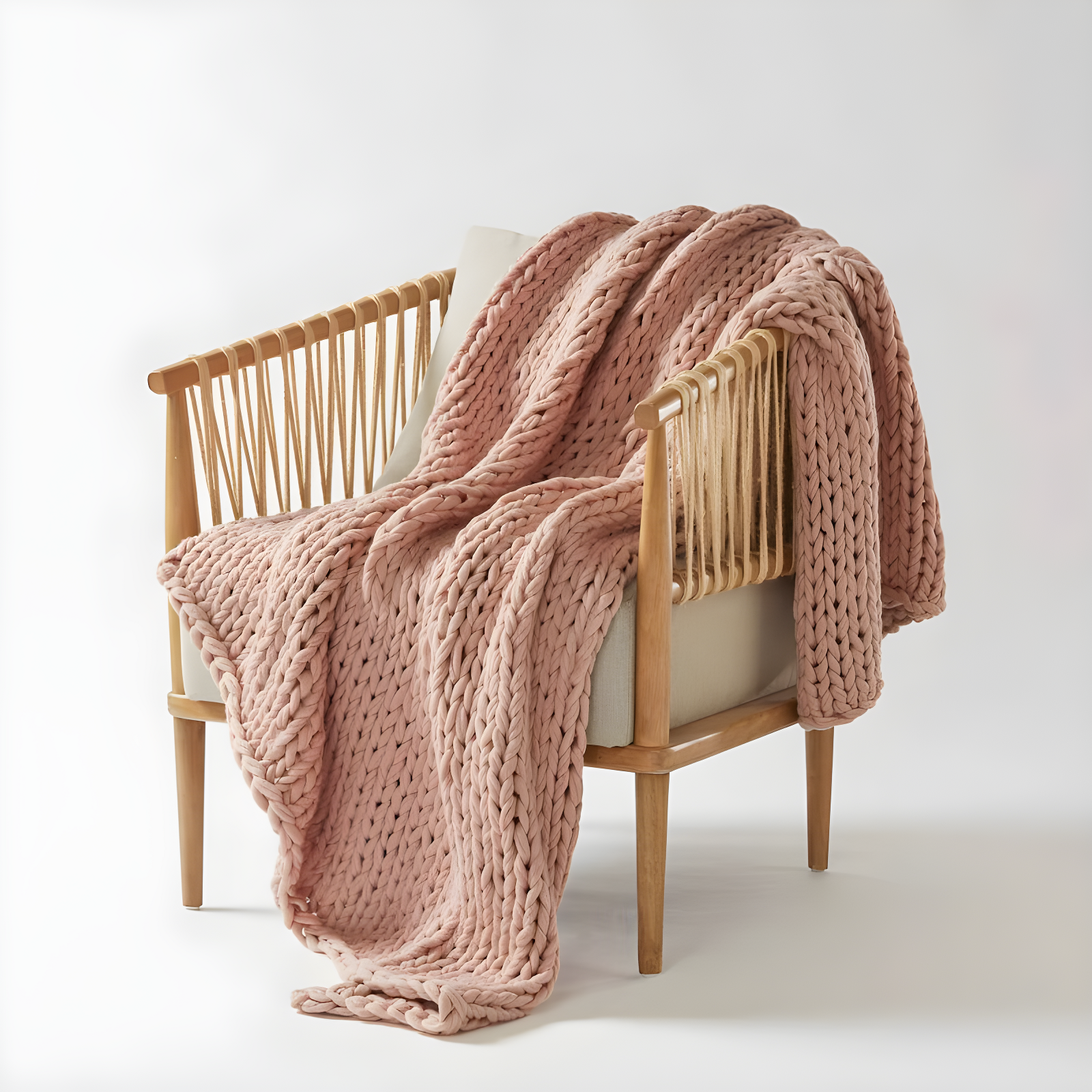 Kelly Clarkson Home Madison Hand Made Chunky Double Knit Throw Blanket