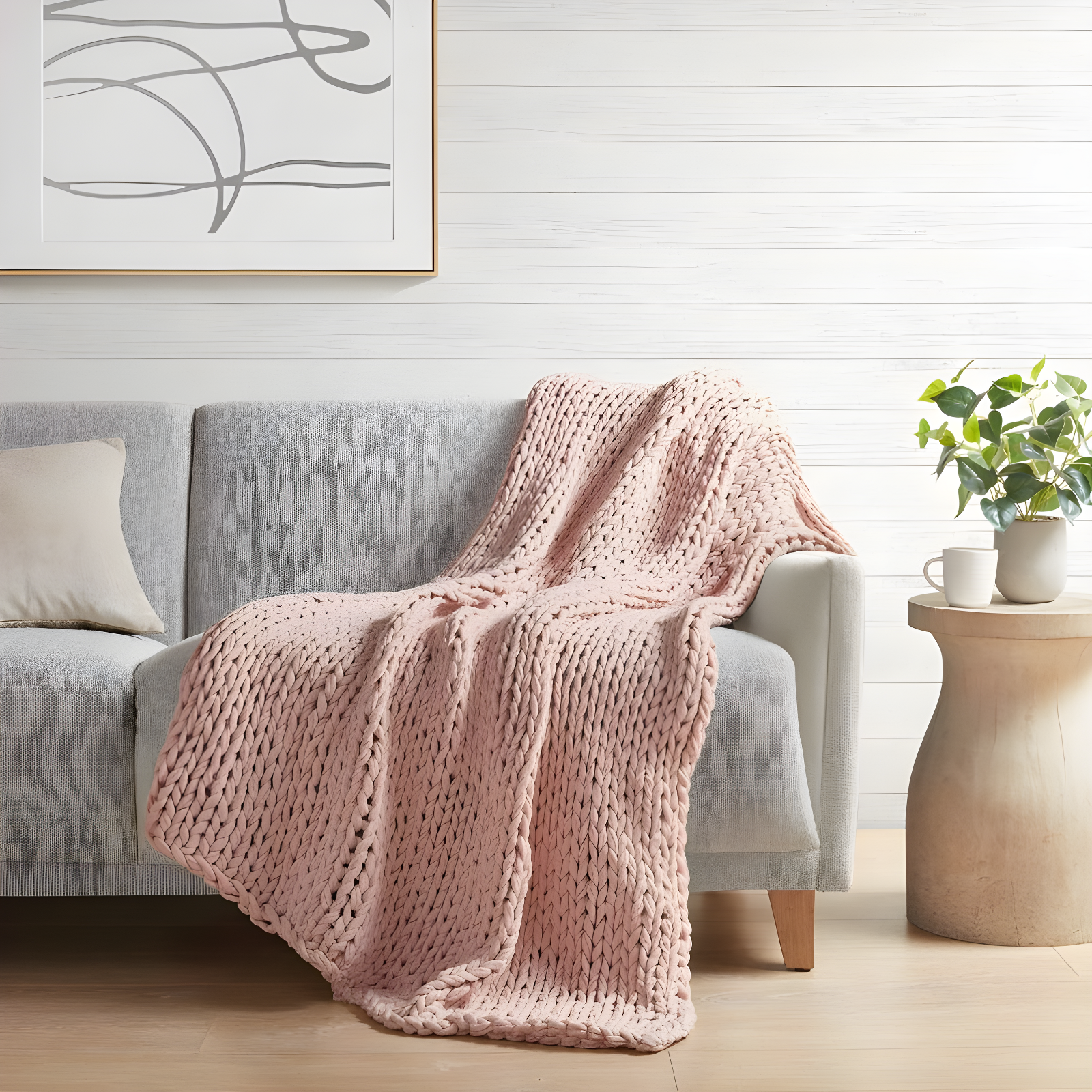 Kelly Clarkson Home Madison Hand Made Chunky Double Knit Throw Blanket