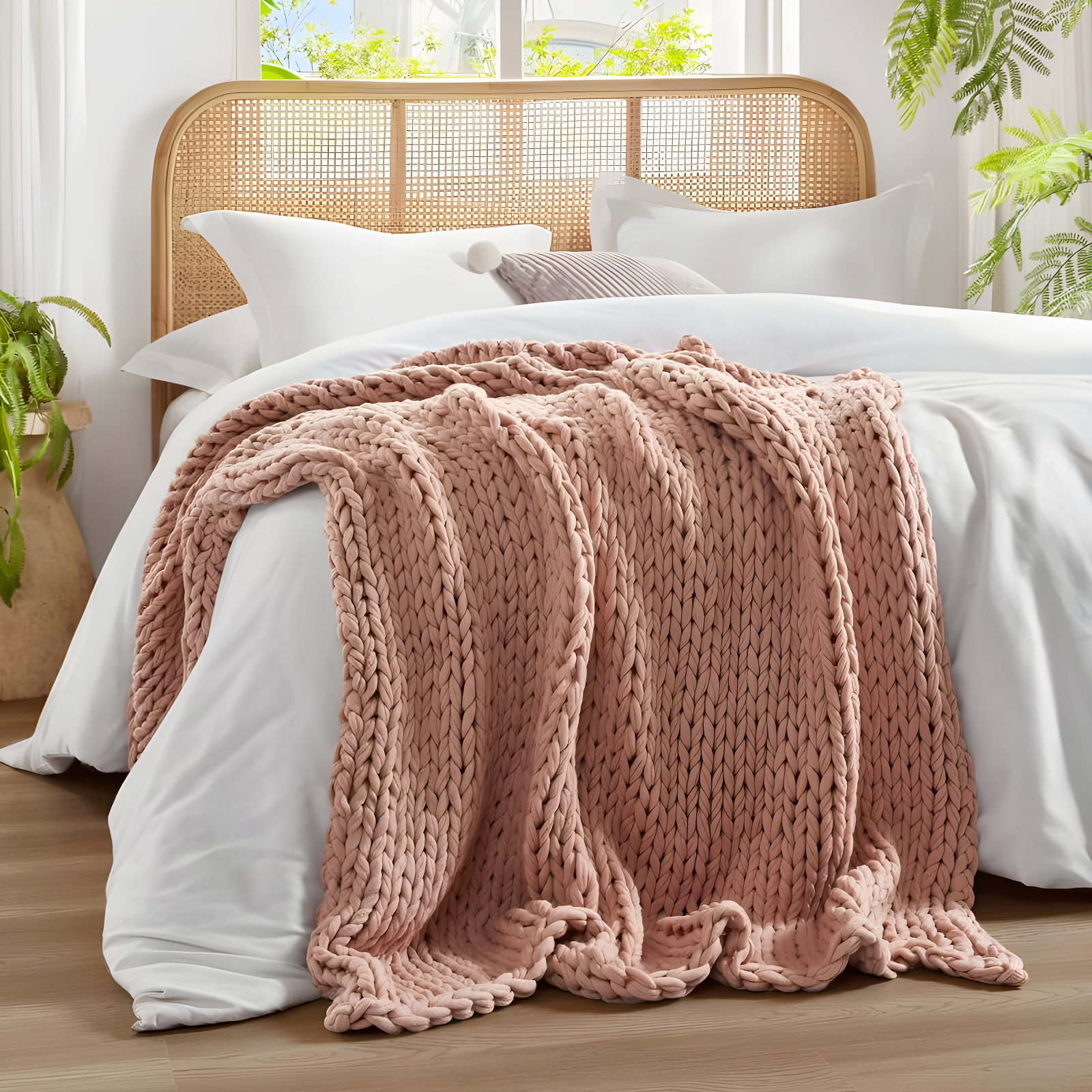 Kelly Clarkson Home Madison Hand Made Chunky Double Knit Throw Blanket
