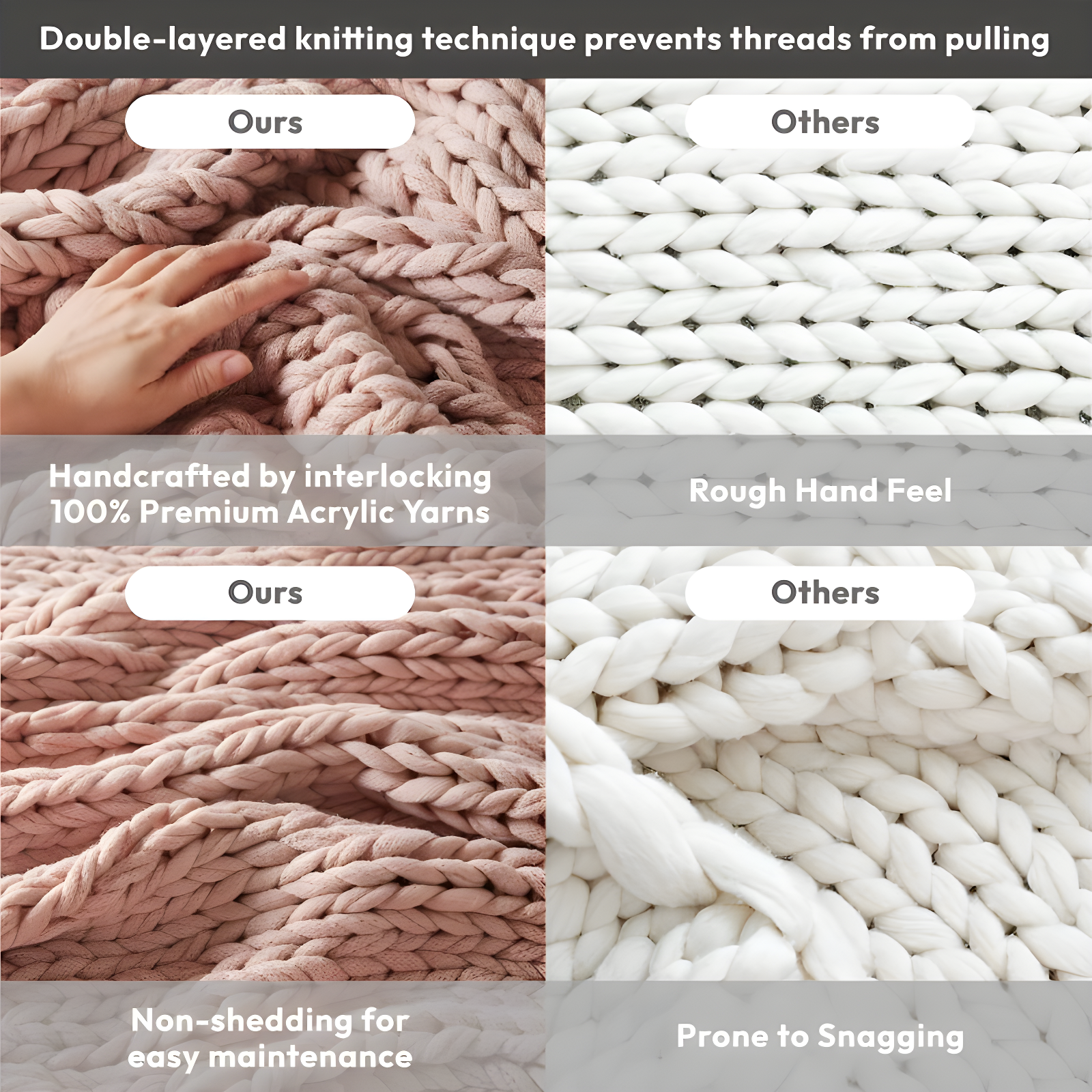 Kelly Clarkson Home Madison Hand Made Chunky Double Knit Throw Blanket