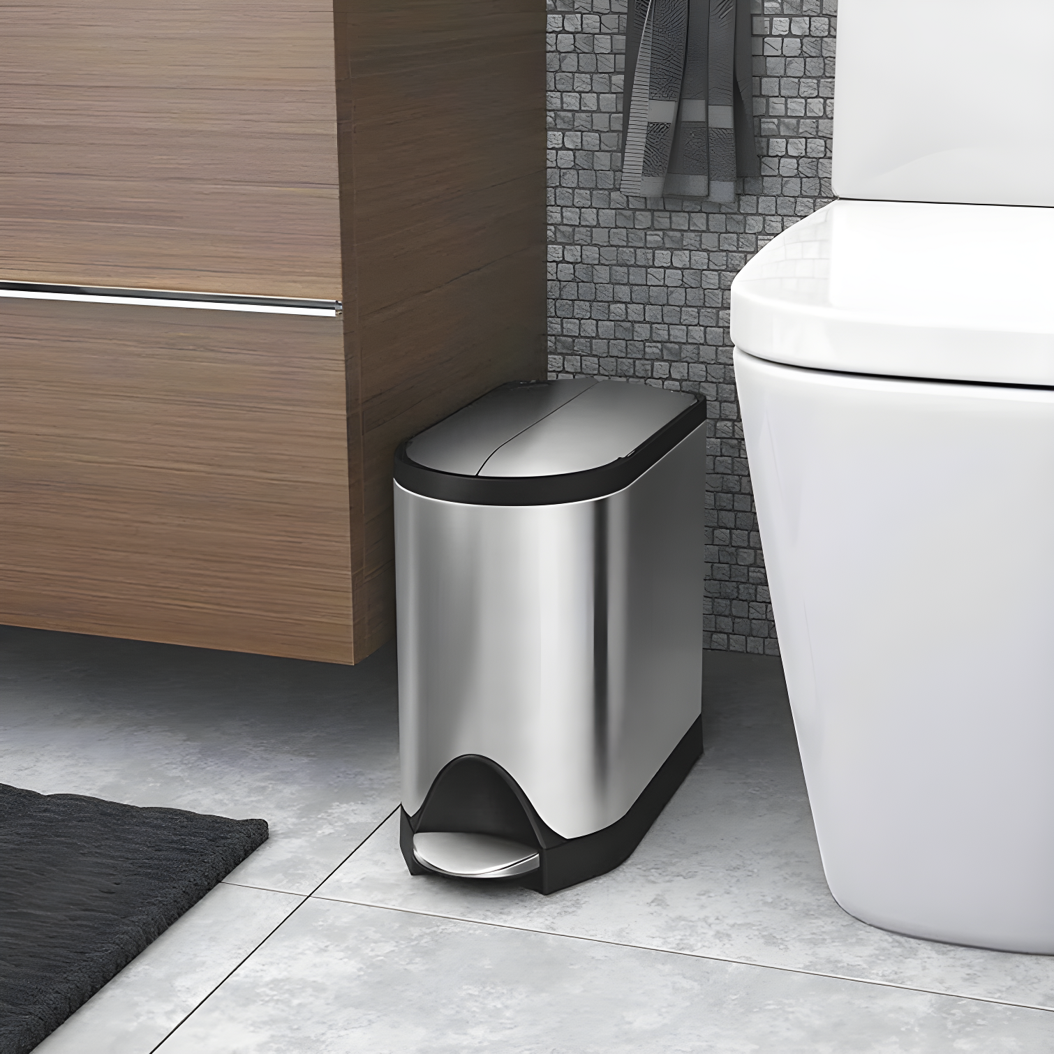 simplehuman ® Brushed Metal Butterfly Trash Can