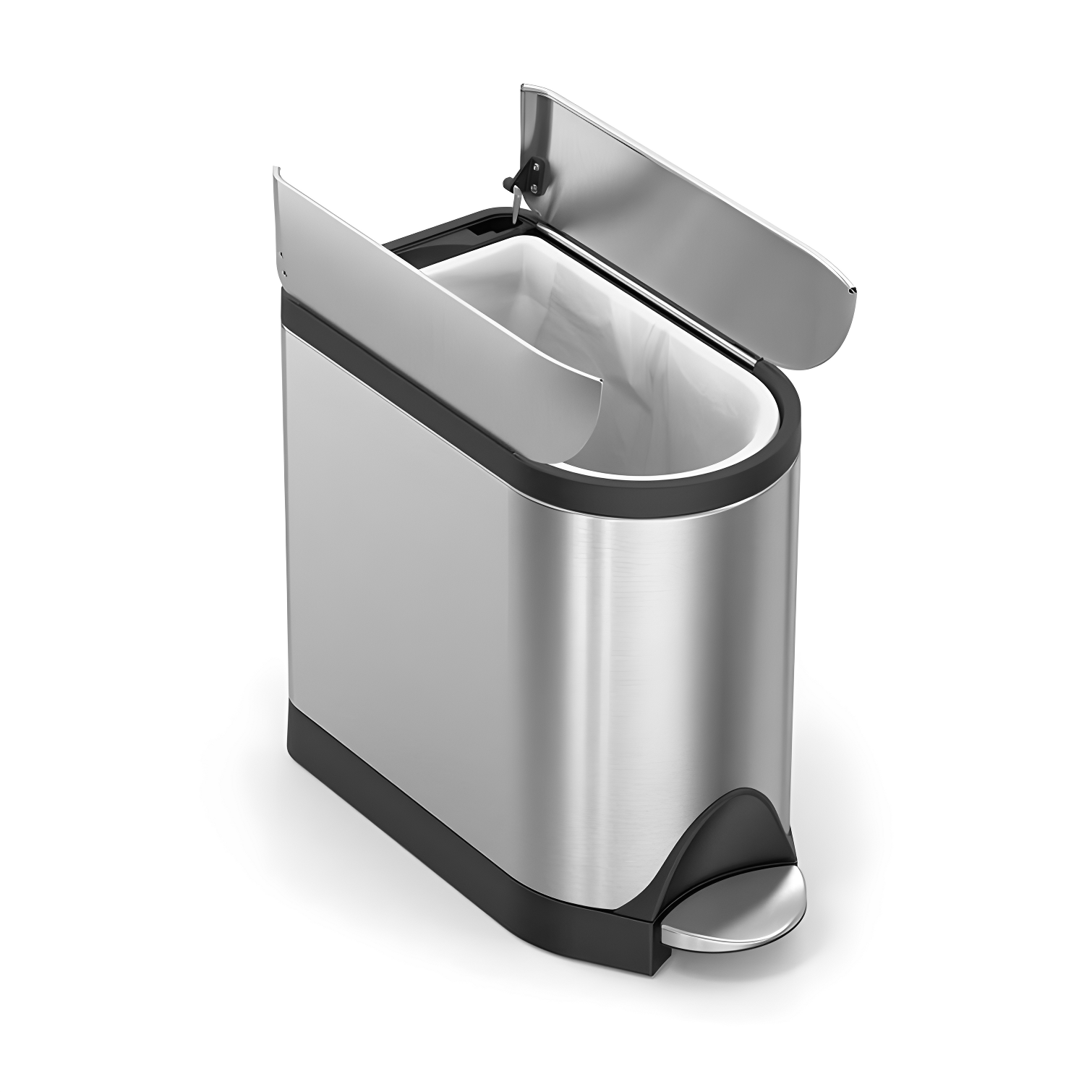 simplehuman ® Brushed Metal Butterfly Trash Can
