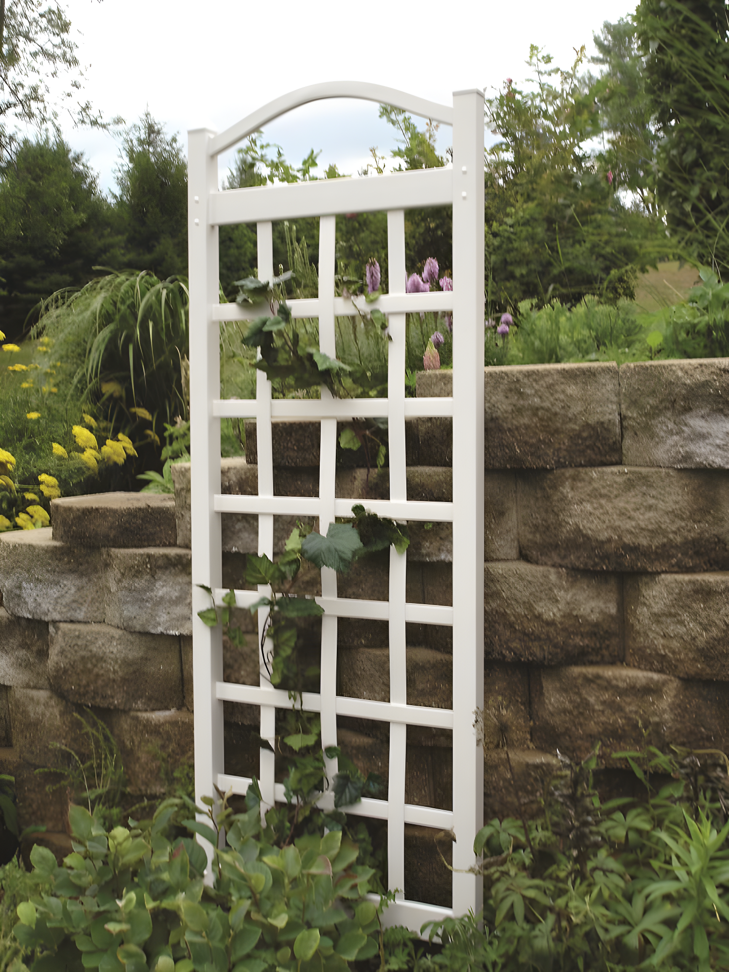 Dura-Trel Inc Dura-Trel Cambridge 28 x 75 Inch PVC Vinyl Outdoor Garden Patio Trellis