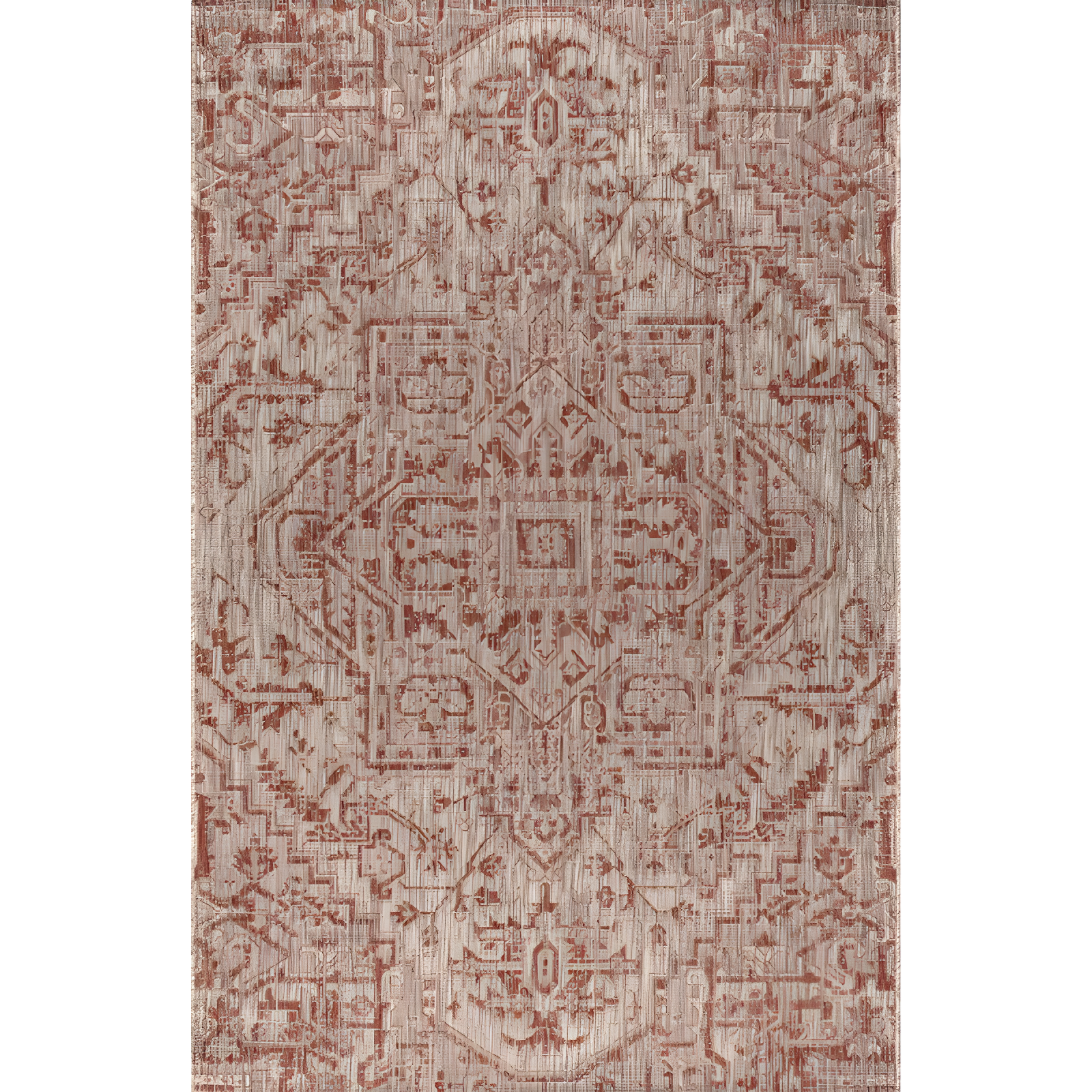 9' X 12' Estrella Bohemian Medallion Textured Weave Indoor/Outdoor Area Rug, Red/Taupe - JONATHAN Y