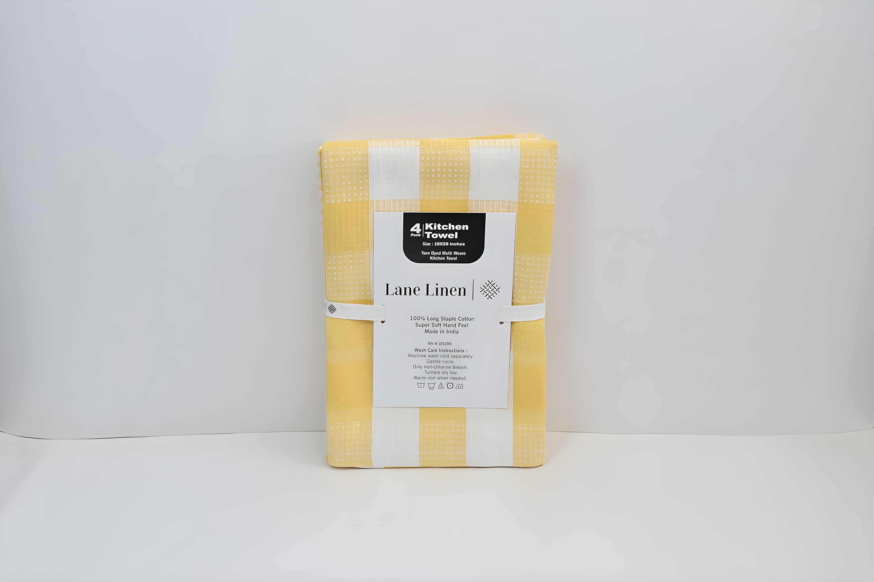 KAF Home Madison Set of 4 Absorbent, Durable and Soft Kitchen Towels | 18" x 28"  - Sunshine