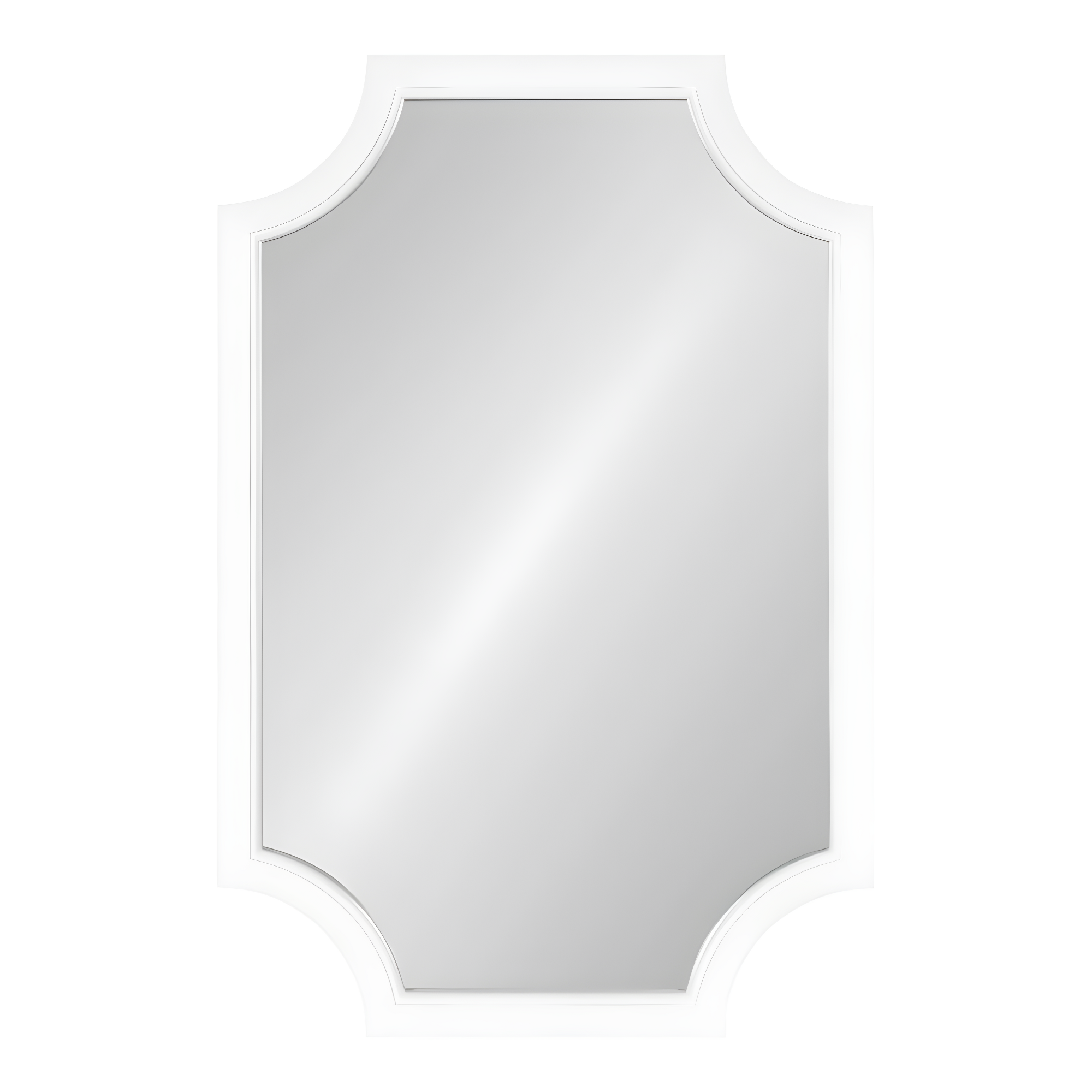 20" x 30" Hogan Scallop Wall Mirror White - Kate & Laurel All Things Decor: Modern MDF Frame, No Assembly Required
