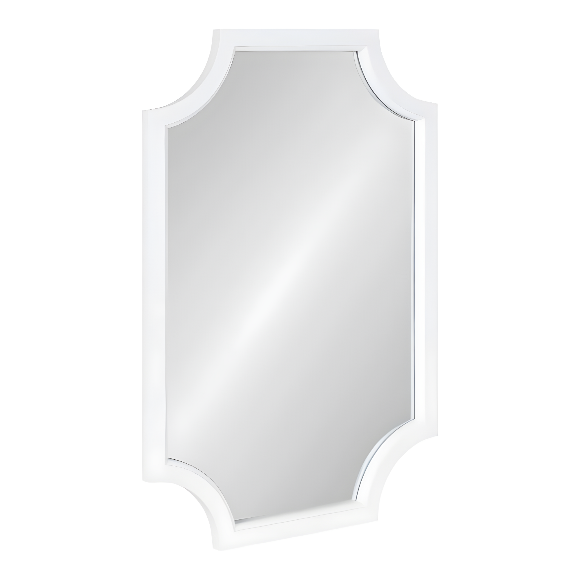 20" x 30" Hogan Scallop Wall Mirror White - Kate & Laurel All Things Decor: Modern MDF Frame, No Assembly Required