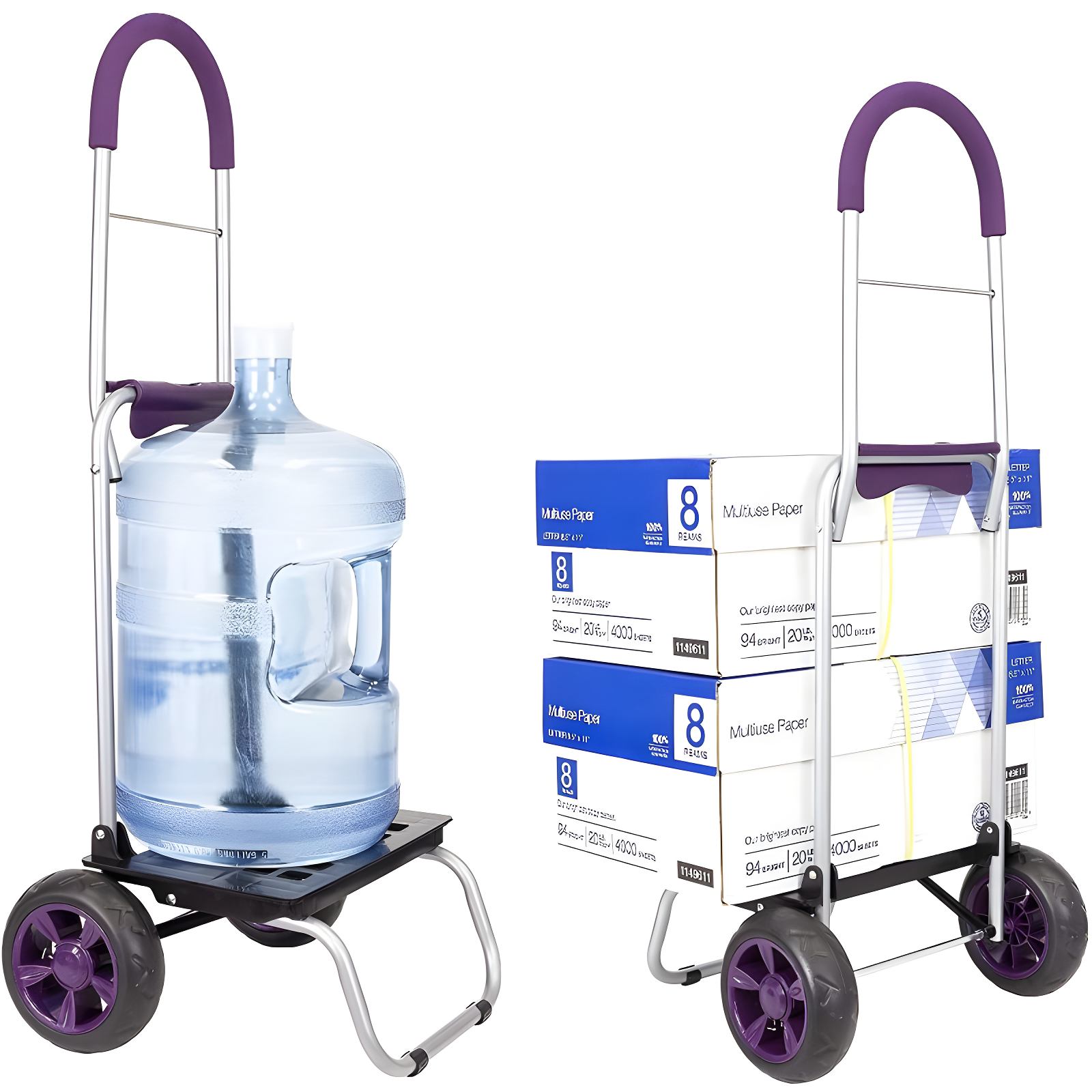 dbest products Trolley Dolly Foldable Shopping Cart for Groceries with Wheels Removable Bag Rolling Personal Handtruck - Purple