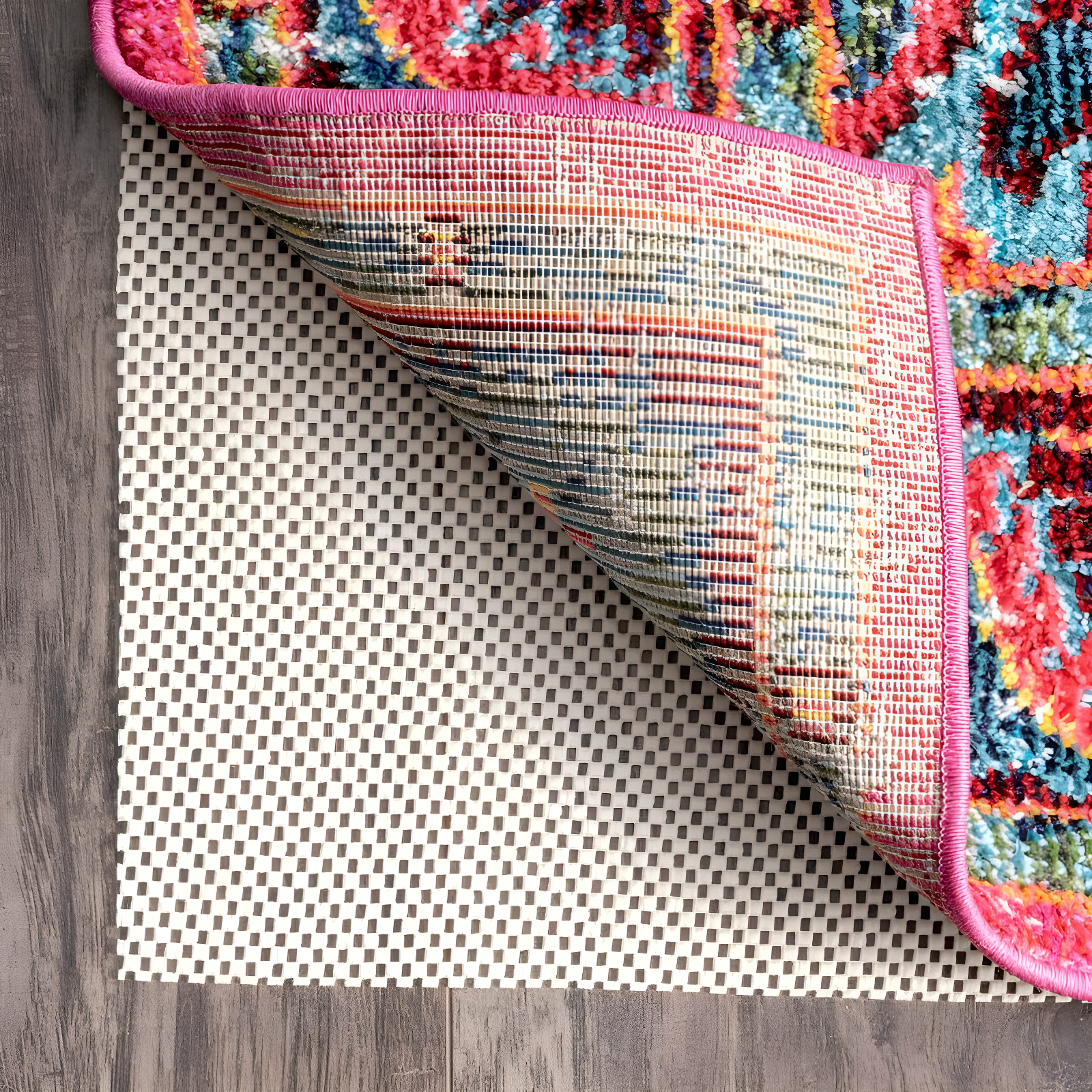 White Solid Loomed Area Rug 10'x14' - nuLOOM: Skid-Resistant Rectangle Rug Pad, Polyamide Material