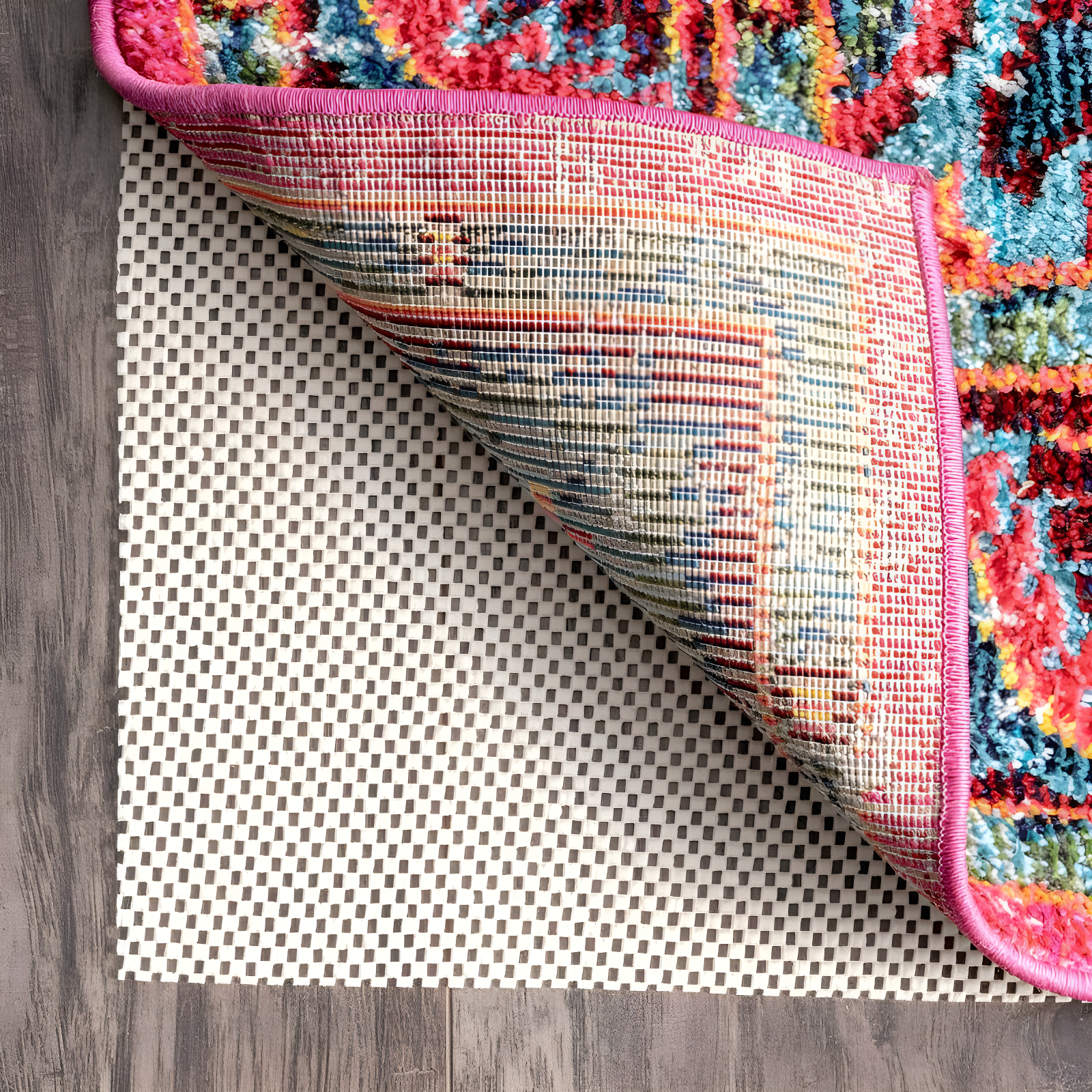 White Solid Loomed Area Rug 10'x14' - nuLOOM: Skid-Resistant Rectangle Rug Pad, Polyamide Material