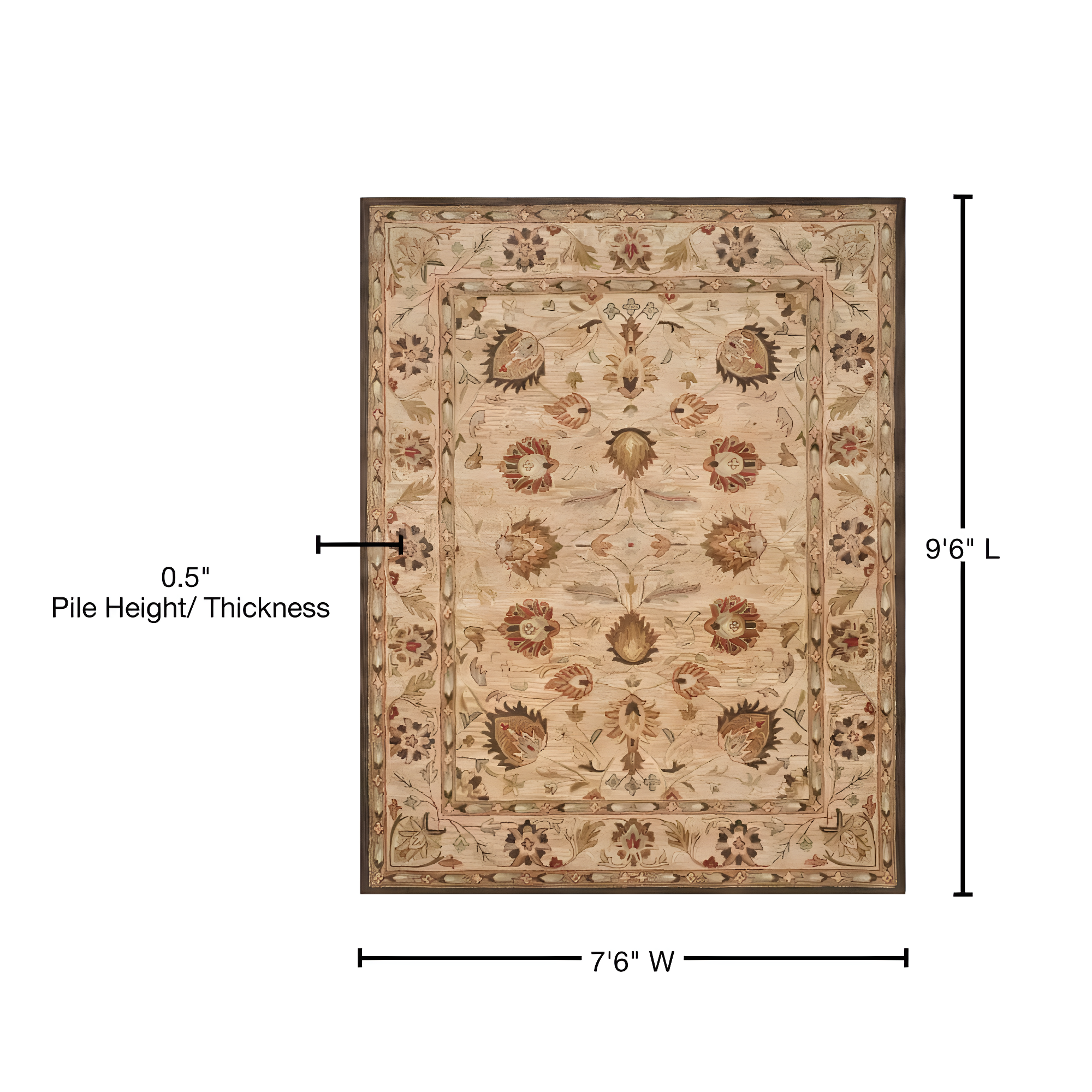 Antiquity AT812 Hand Tufted Indoor Area Rug - Beige/Beige - 7'6"x9'6" - Safavieh