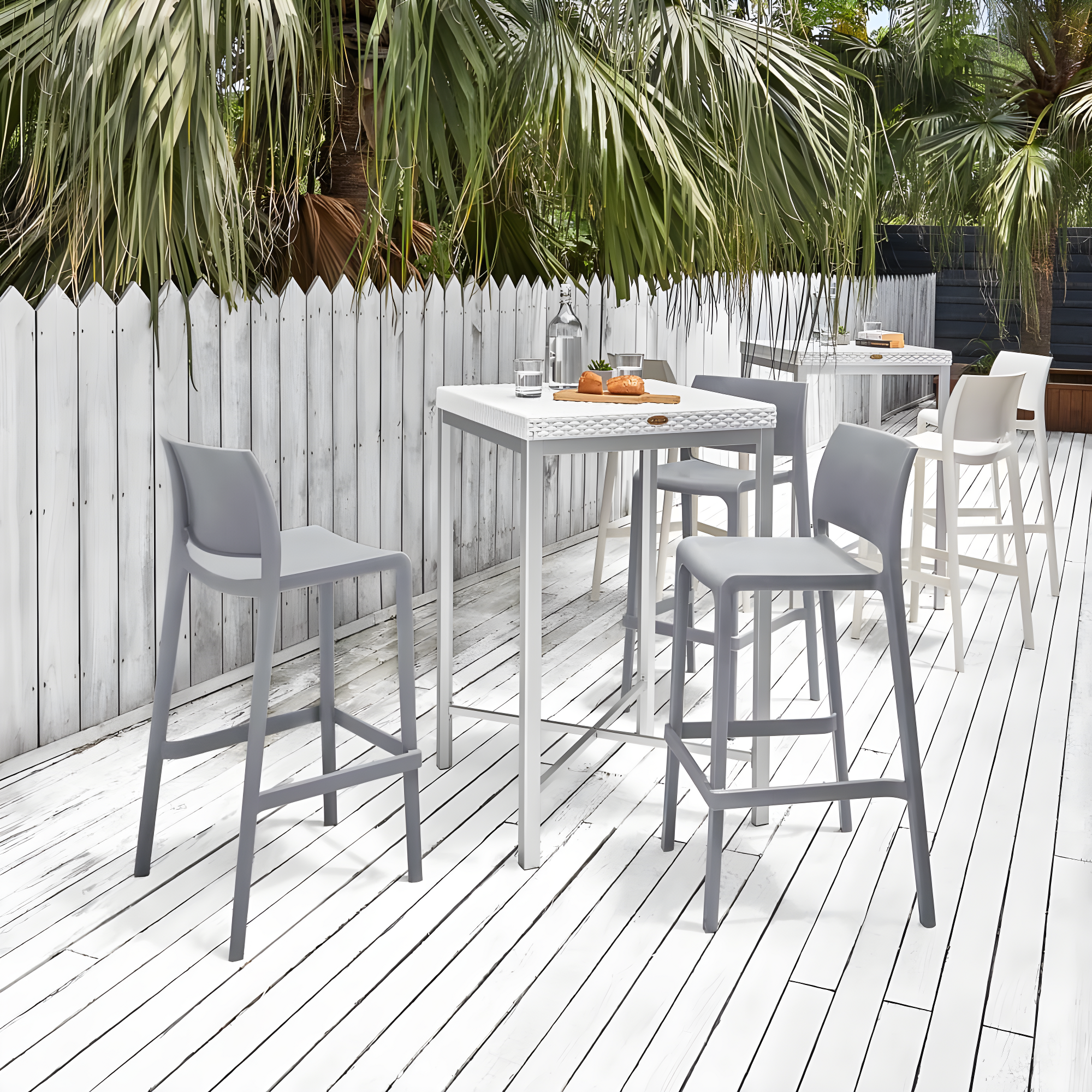 Lagoon Sensilla Resin Stackable Bar Stool Set of 2
