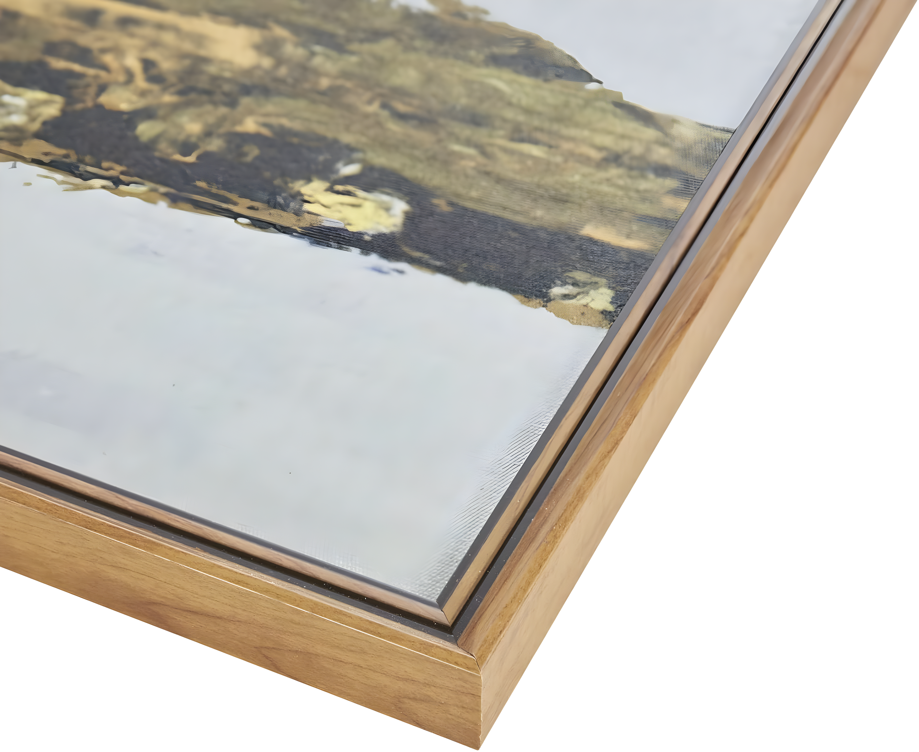 Martha Stewart Foggy Morning Abstract Landscape Framed Canvas Wall Art