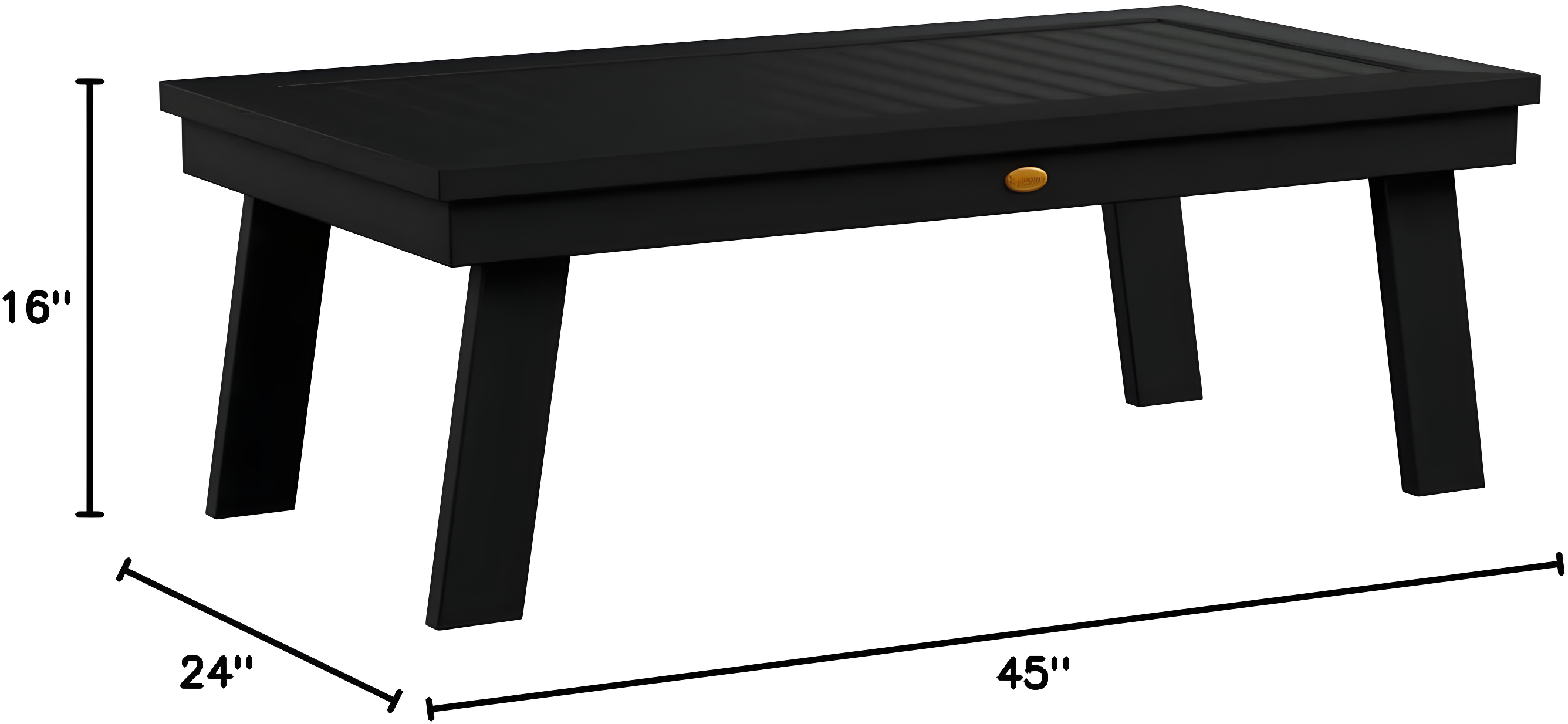 Adirondack Coffee Table Black - Highwood: Outdoor Poly Lumber, Stainless Steel Hardware, 12-Year Warranty