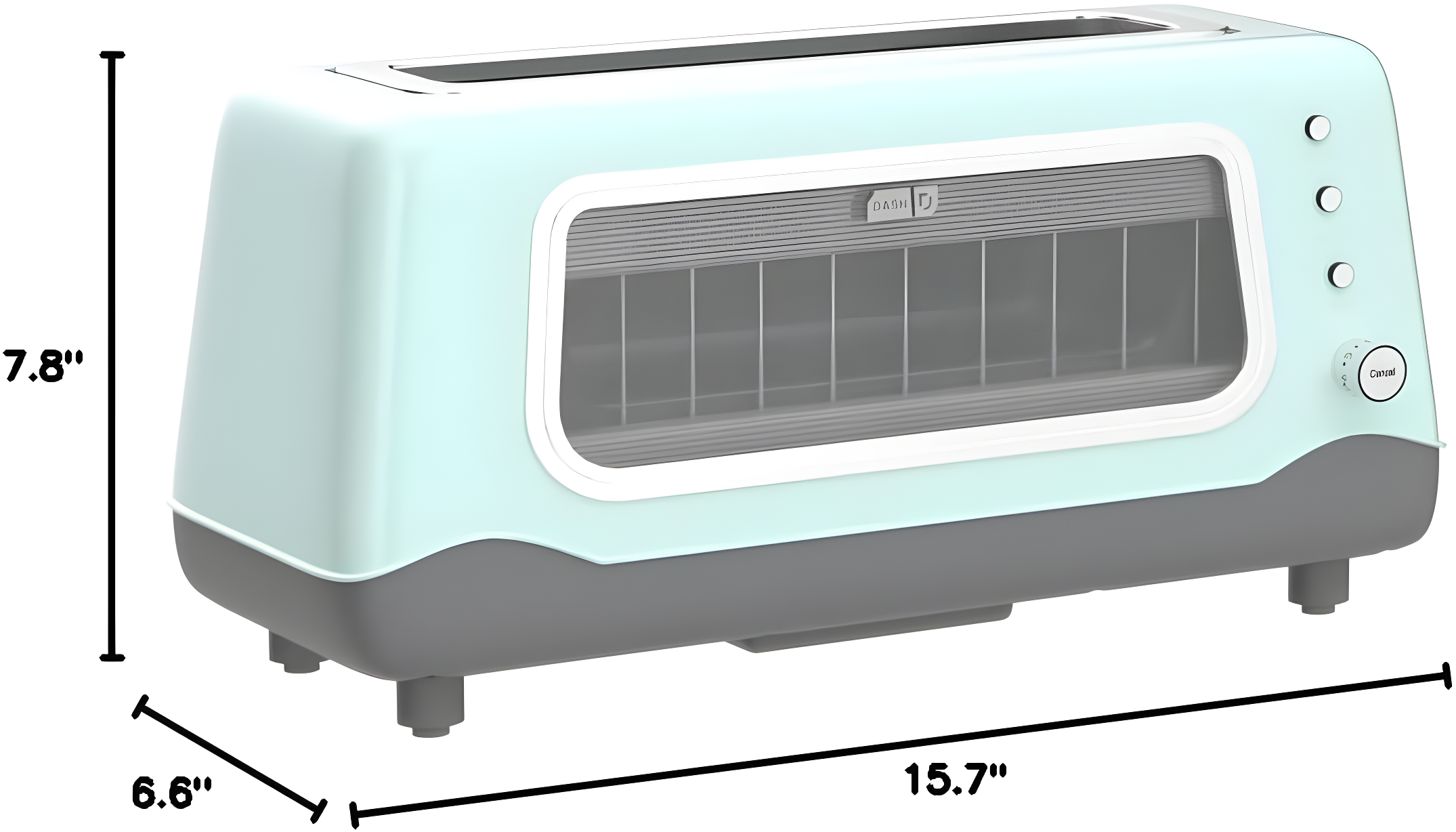 DASH Dash 2 Slice Long Slot Clear View Toaster
