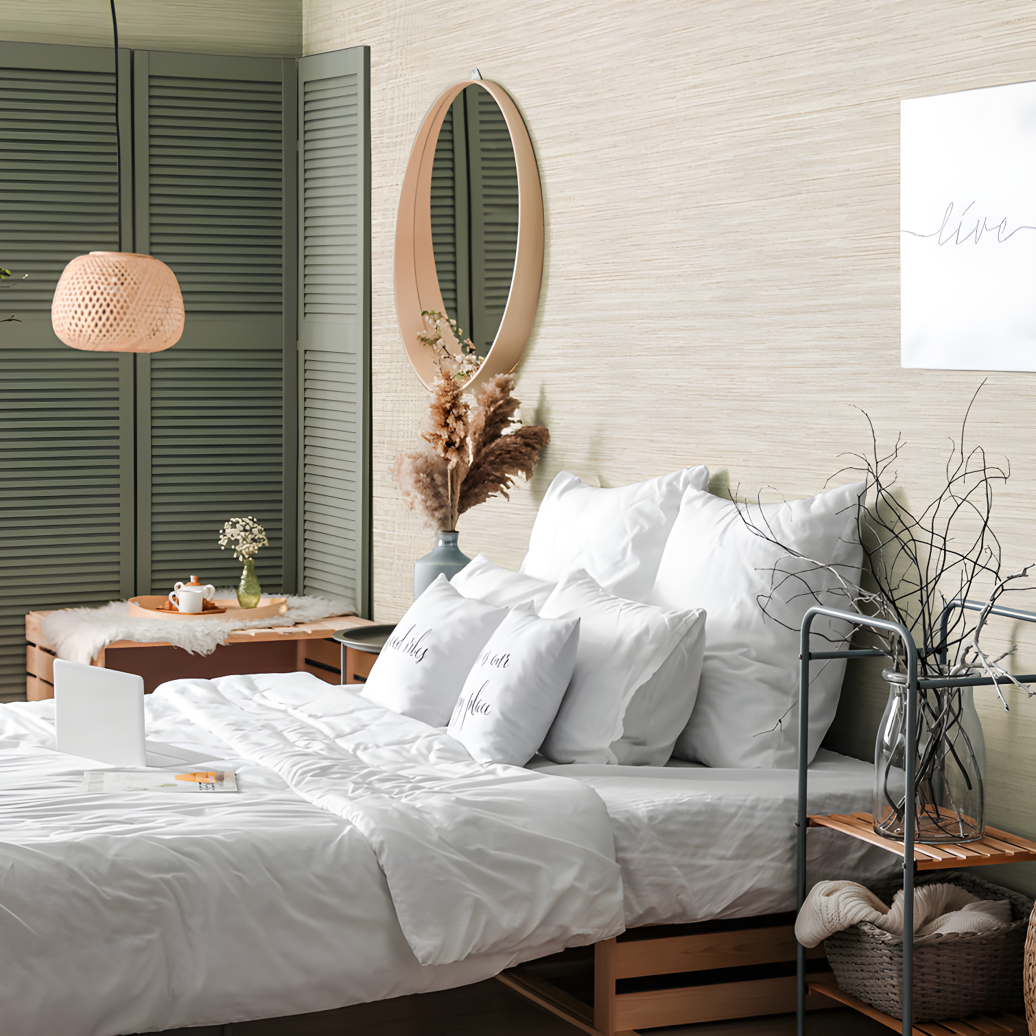Tempaper & Co.® Faux Horizontal Grasscloth Removable Peel and Stick Wallpaper, Textured Ecru, 28 sq. ft.: Vinyl, Prepasted, Abstract Pattern