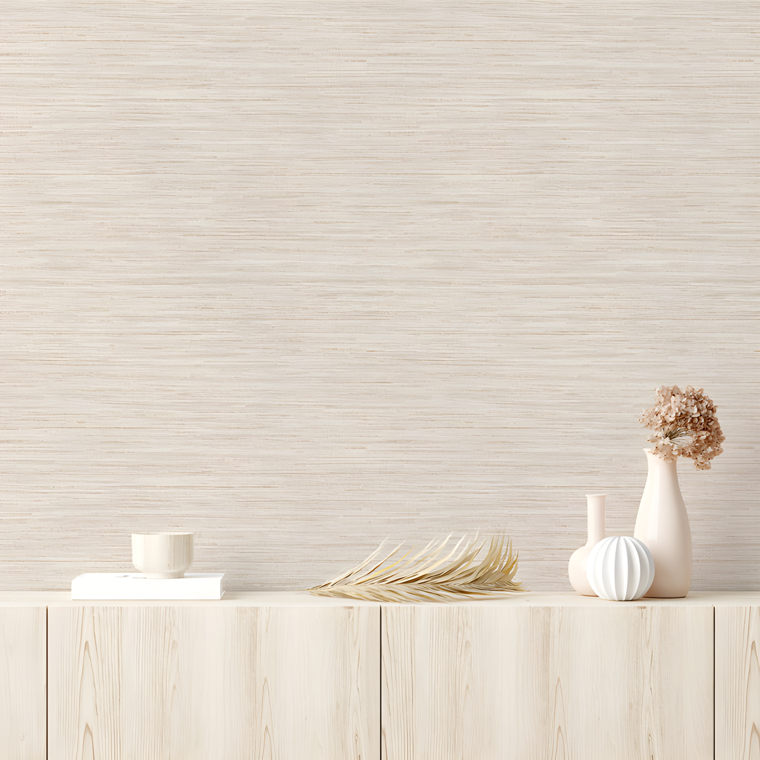 Tempaper & Co.® Faux Horizontal Grasscloth Removable Peel and Stick Wallpaper, Textured Ecru, 28 sq. ft.: Vinyl, Prepasted, Abstract Pattern