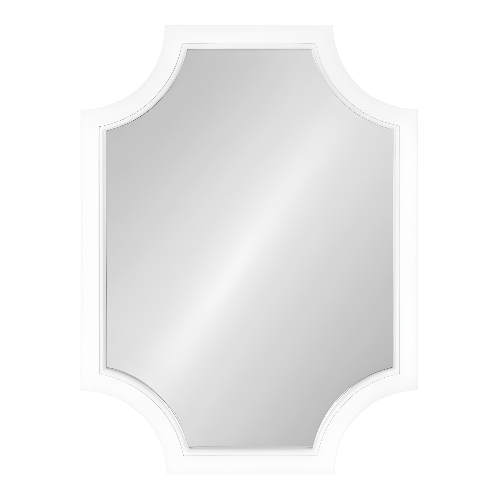 18" x 24" Hogan Scallop Wall Mirror White - Kate & Laurel All Things Decor: Modern Decorative MDF Frame, Easy to Hang