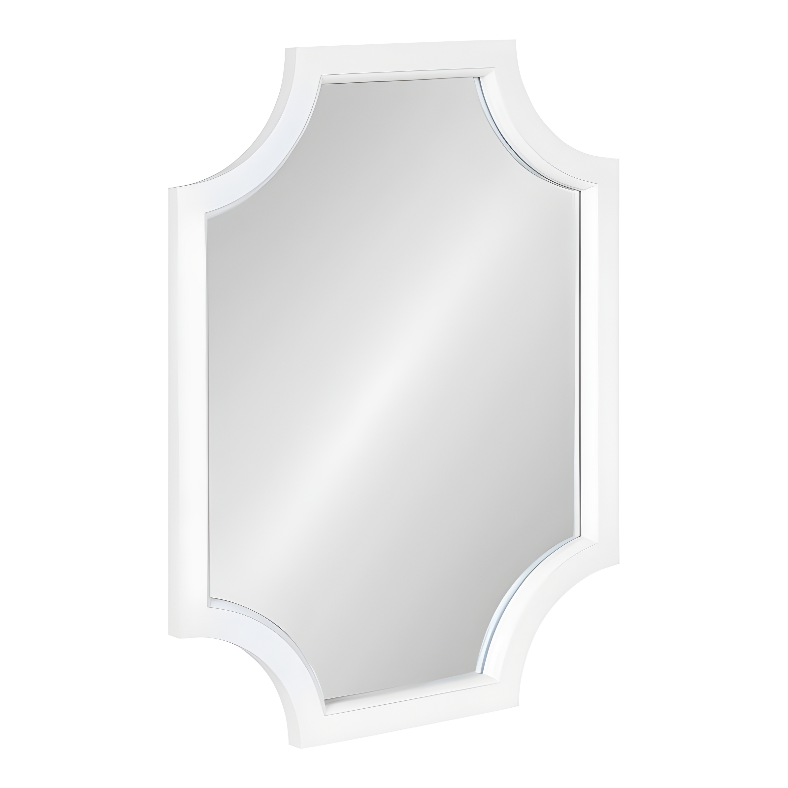 18" x 24" Hogan Scallop Wall Mirror White - Kate & Laurel All Things Decor: Modern Decorative MDF Frame, Easy to Hang