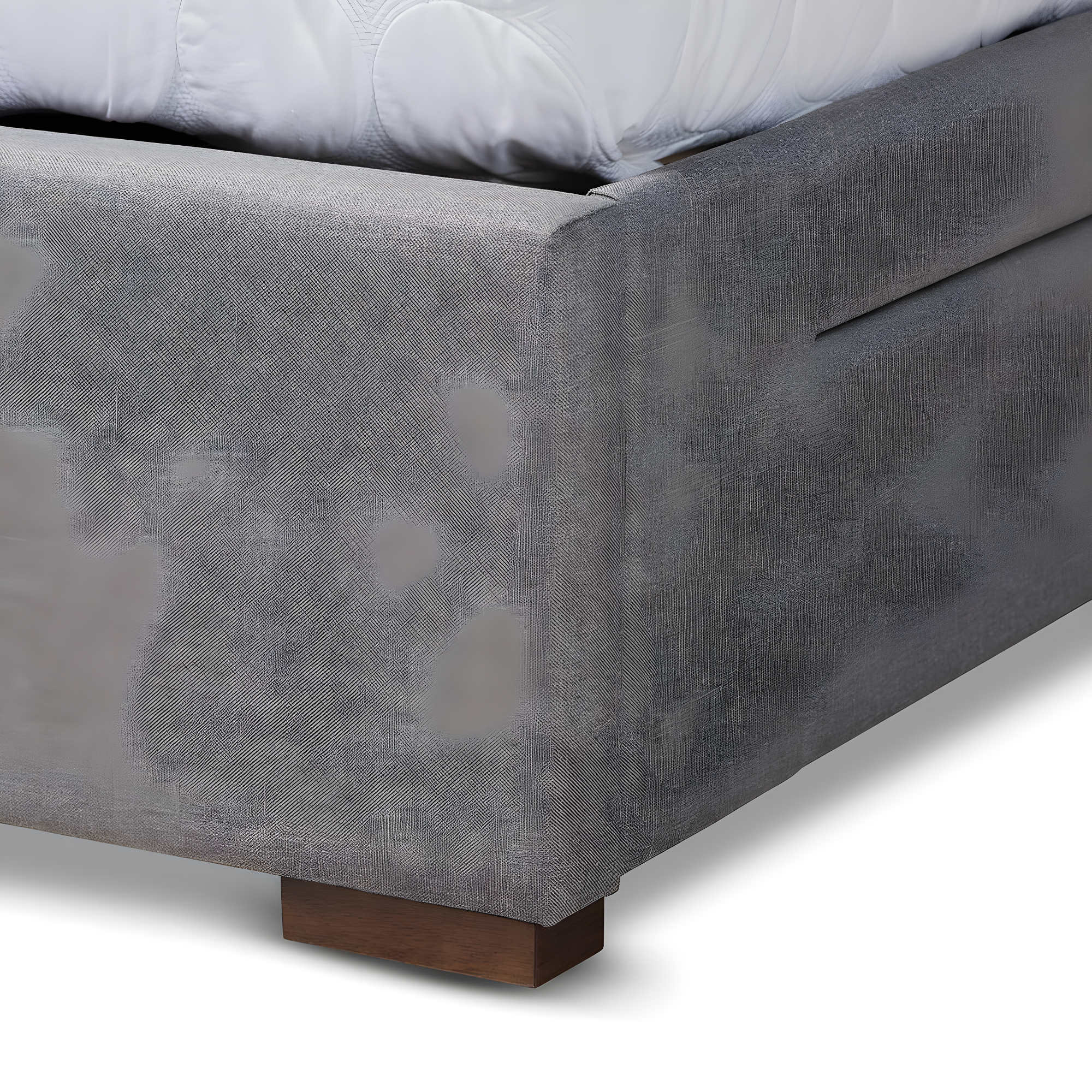 Baxton Studio Leni Modern and Contemporary Light Grey Fabric Upholstered 4-Drawer Queen Size Platform Storage Bed Frame