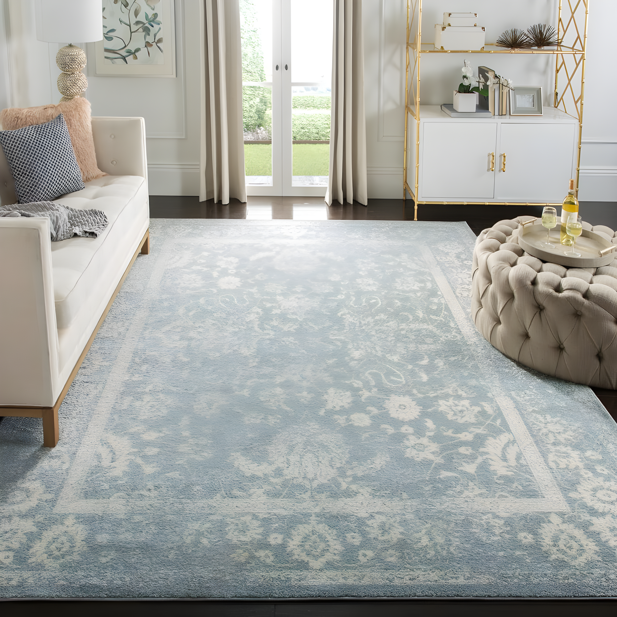 SAFAVIEH Adirondack Wyatt Traditional Area Rug, Slate/Ivory, 11' x 15'