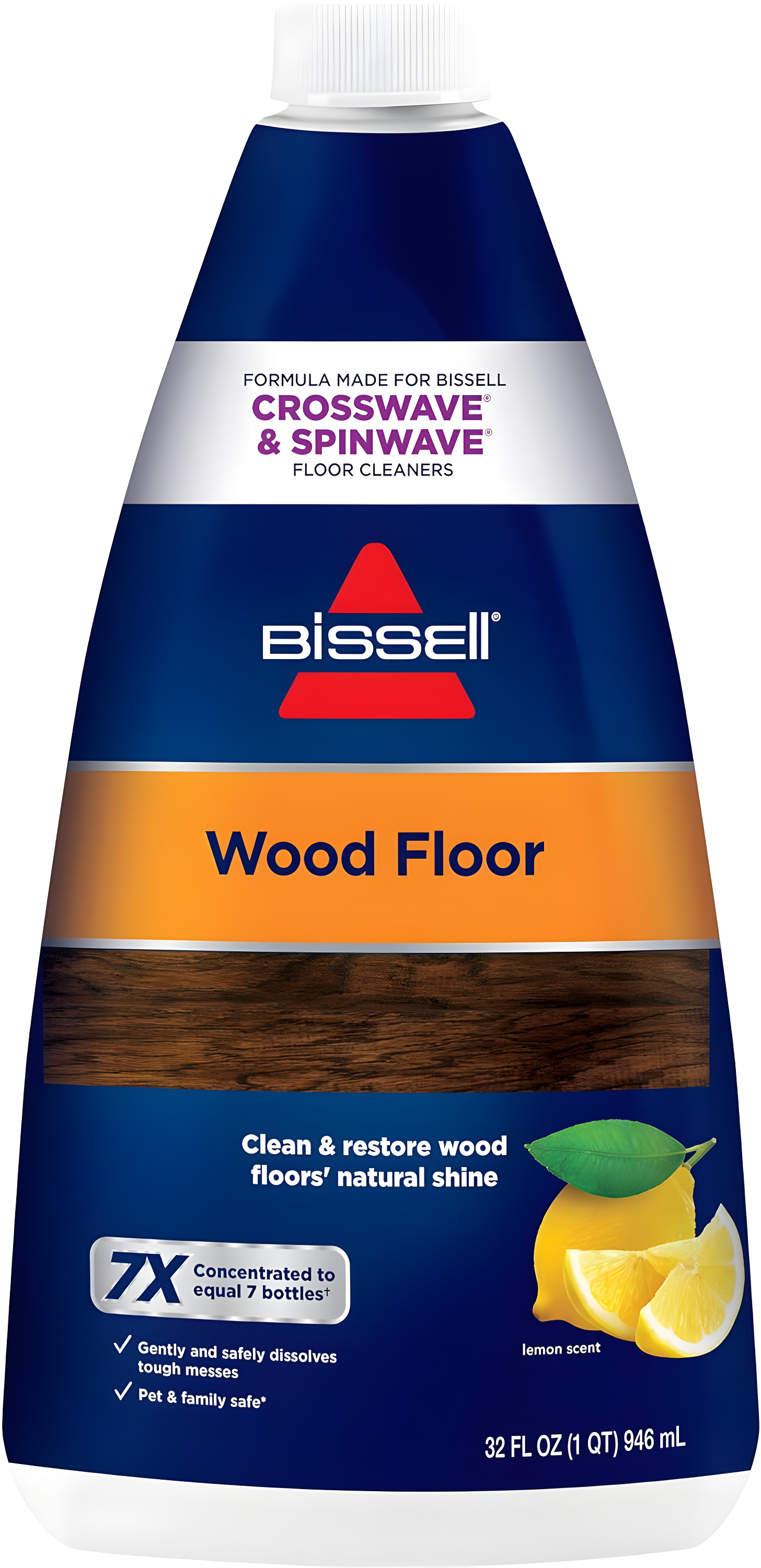 BISSELL Indoor Wood Floor Formula CrossWave& SpinWave, Lemon