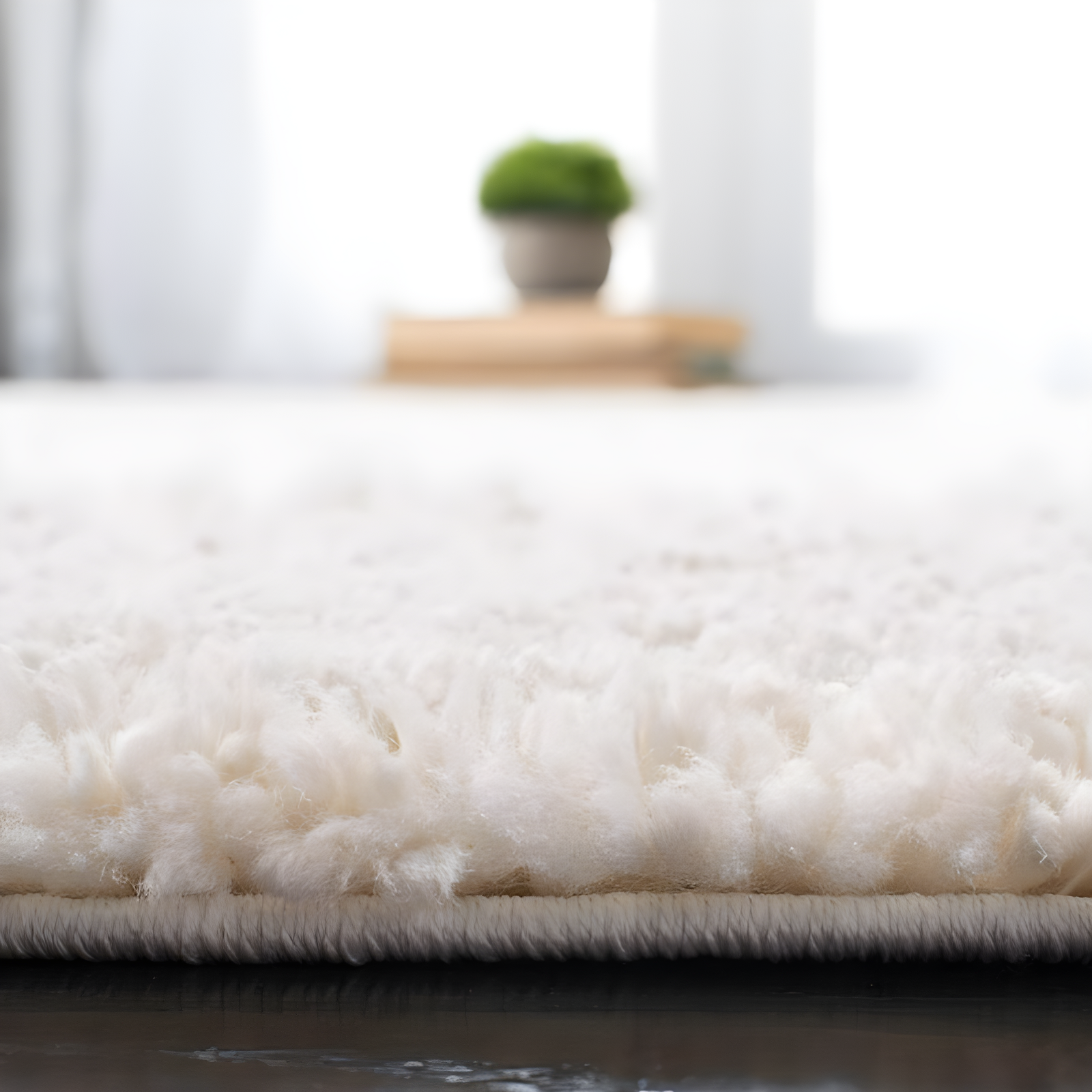 August Shag 900 AUG900 Power Loomed Indoor Runner Rug - Ivory - 2'3"x12' - Safavieh