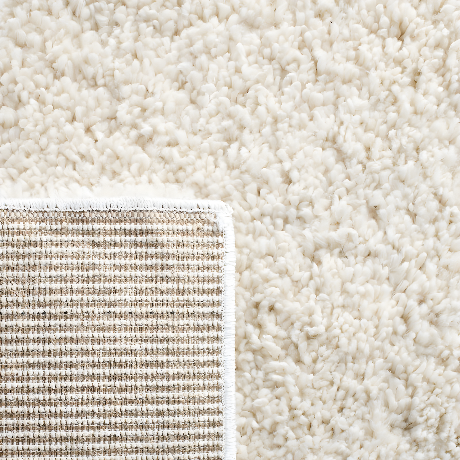 August Shag 900 AUG900 Power Loomed Indoor Runner Rug - Ivory - 2'3"x12' - Safavieh