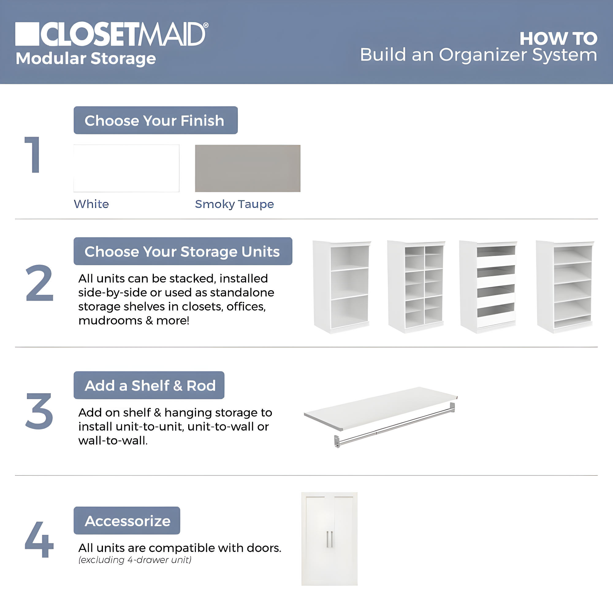 Modular Storage 36.02" W Shelf & Closet Rod