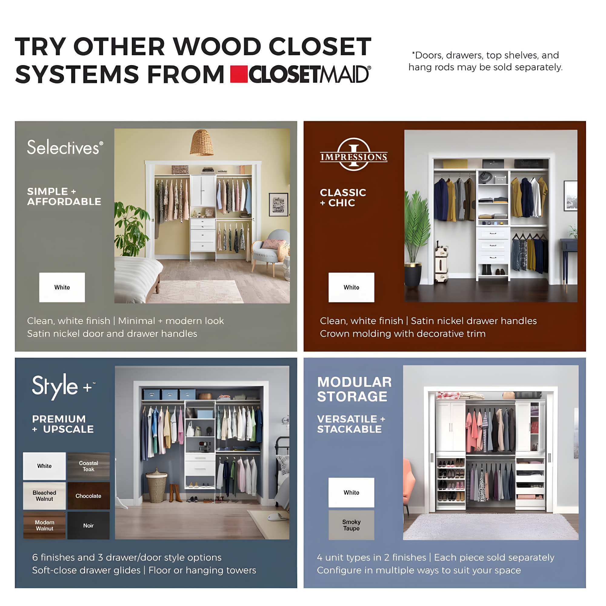 Modular Storage 36.02" W Shelf & Closet Rod
