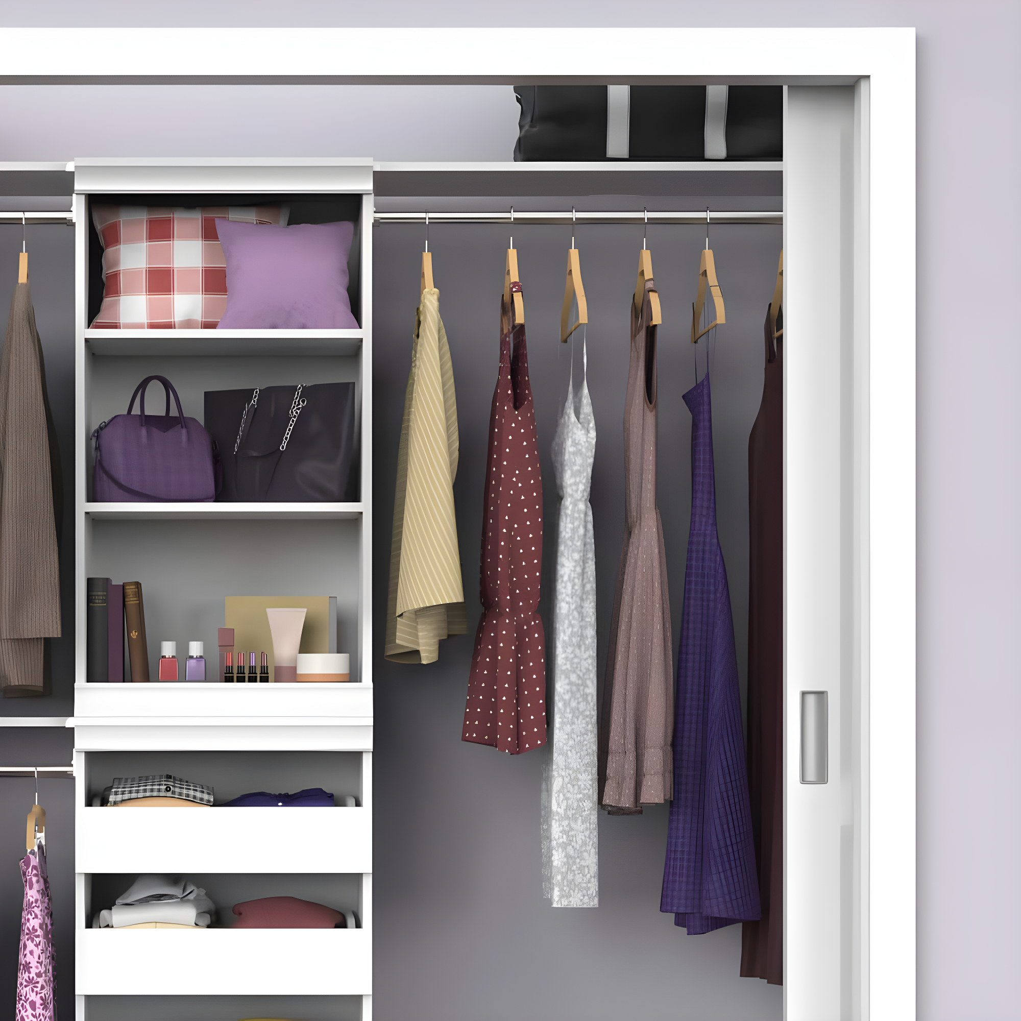 Modular Storage 36.02" W Shelf & Closet Rod
