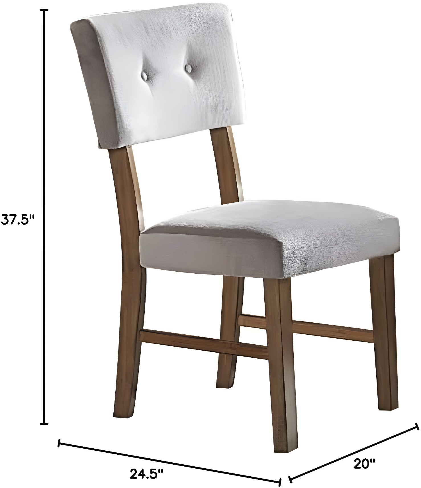 Gray Upholstered Wood Mid-Century Modern Side Chair