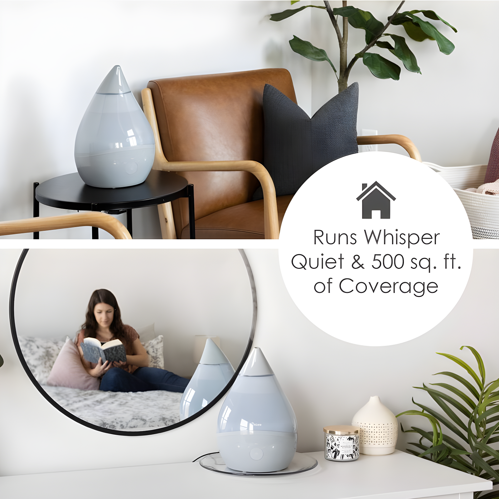 Crane USA Drop 2.0 , 4-in-1 Cool-Mist Humidifier with Aroma Tray & Sound Machine